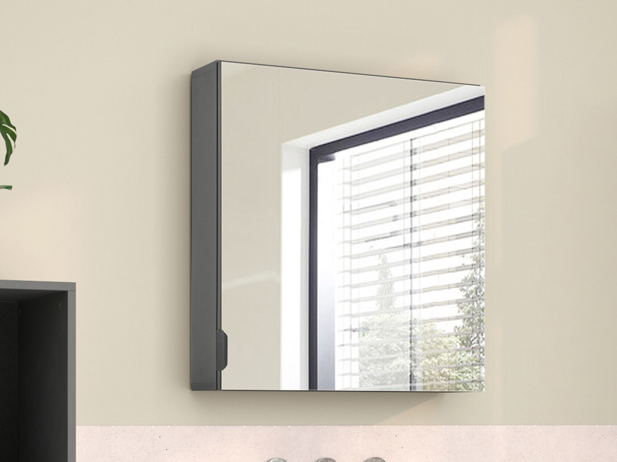 Dulap de baie cu oglindă Tivcore 102 (Gri)
