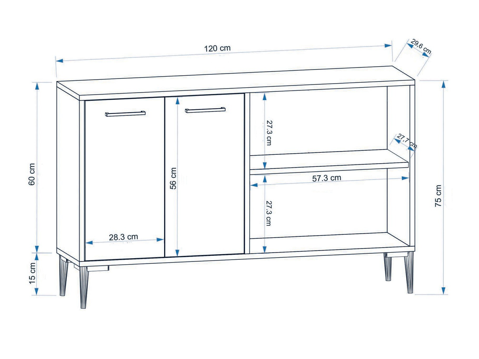 Bufet Kailua 2832 (Alb + Stejar)