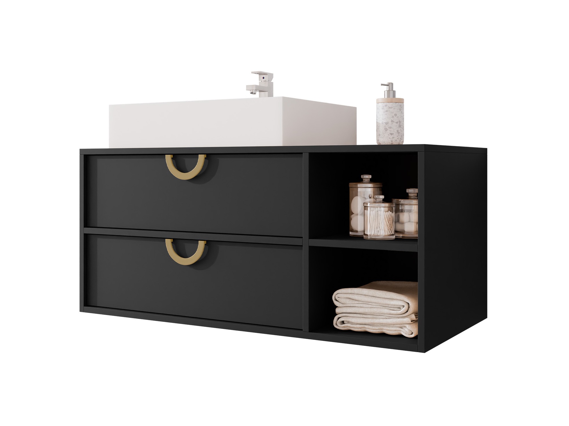 Cabinet atârnat pentru baie Sodalis (Negru)