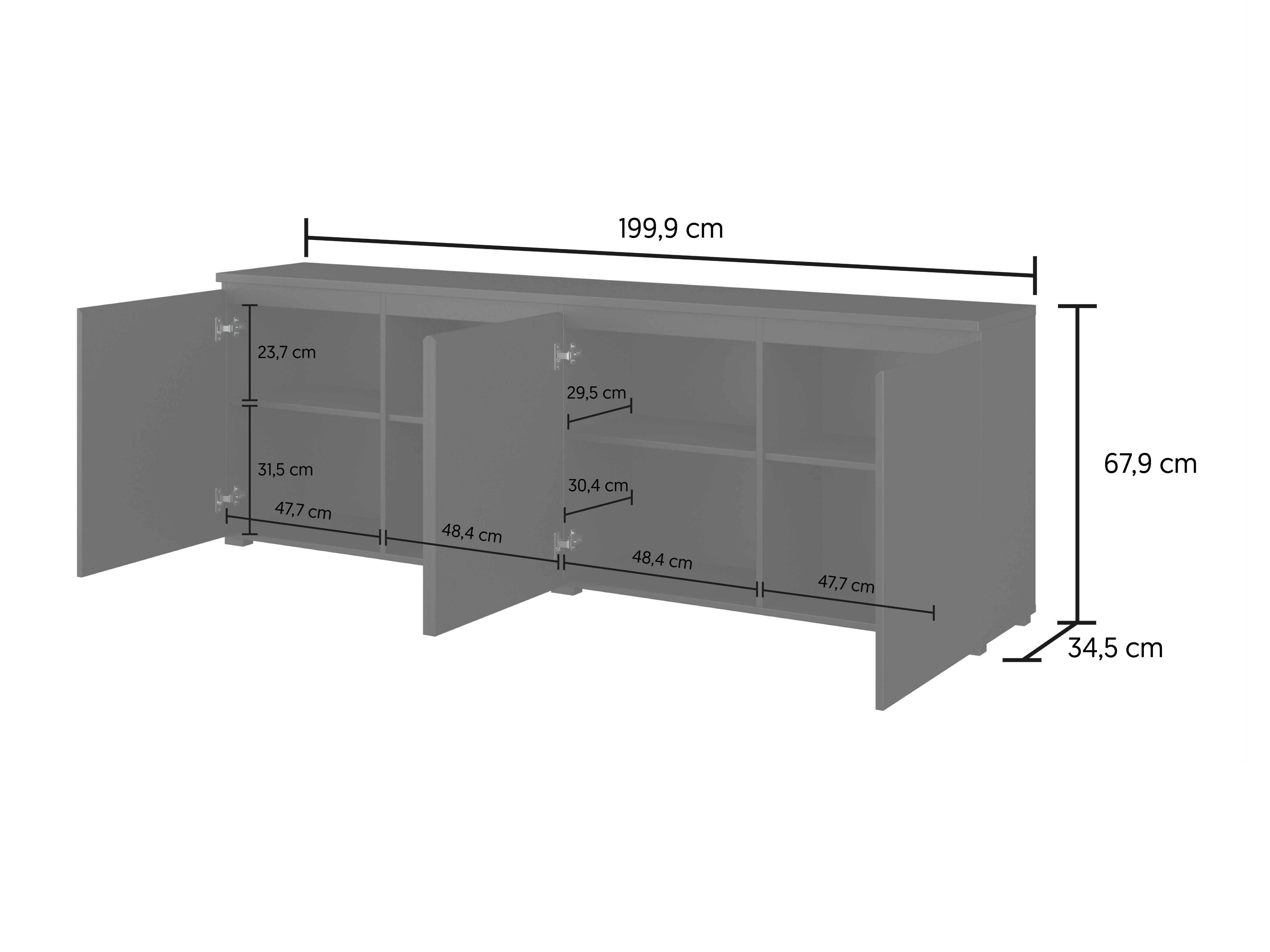 Bufet Baletu 105 (Alb + Stejar)