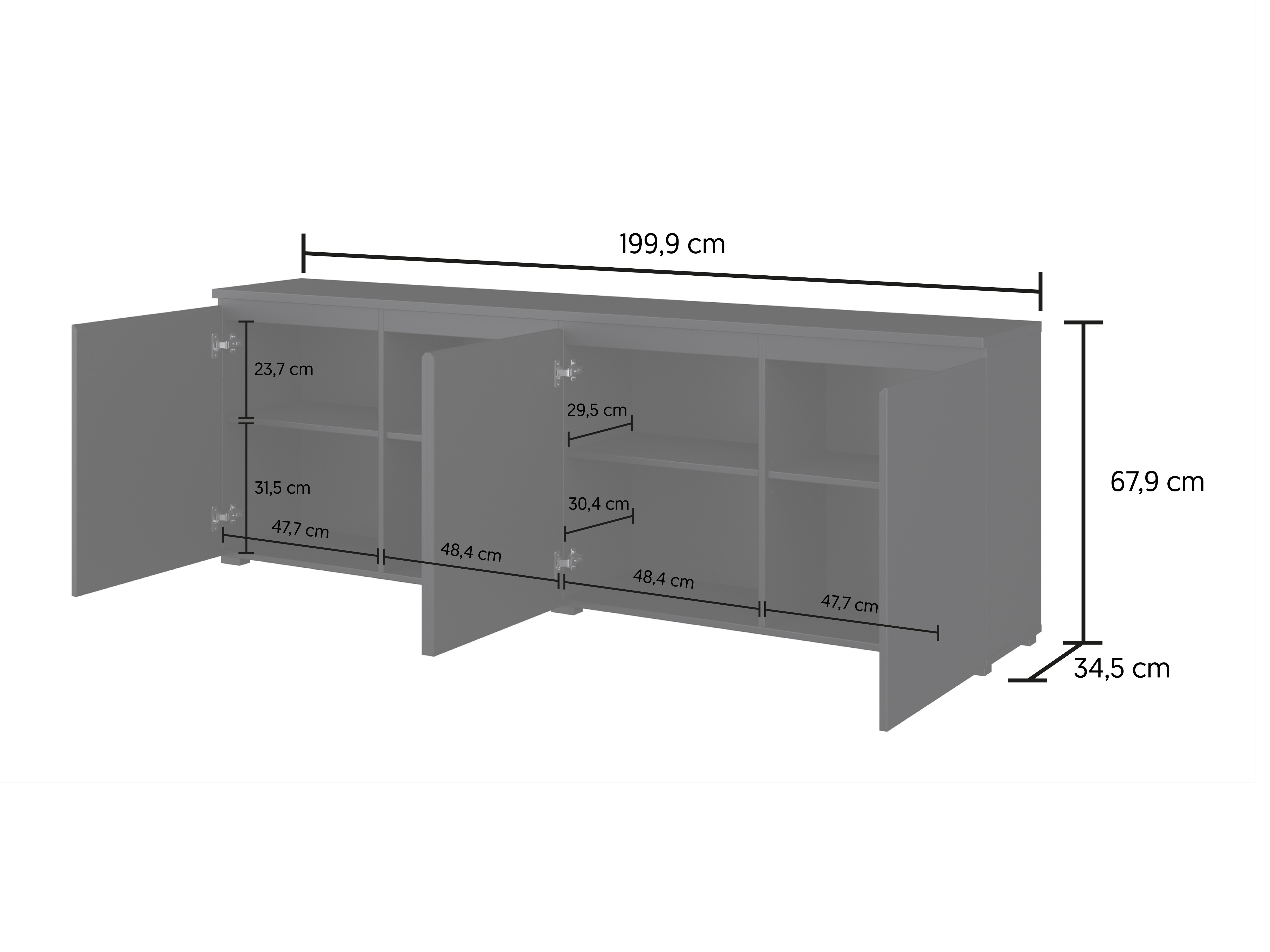 Bufet Baletu 105 (Negru)