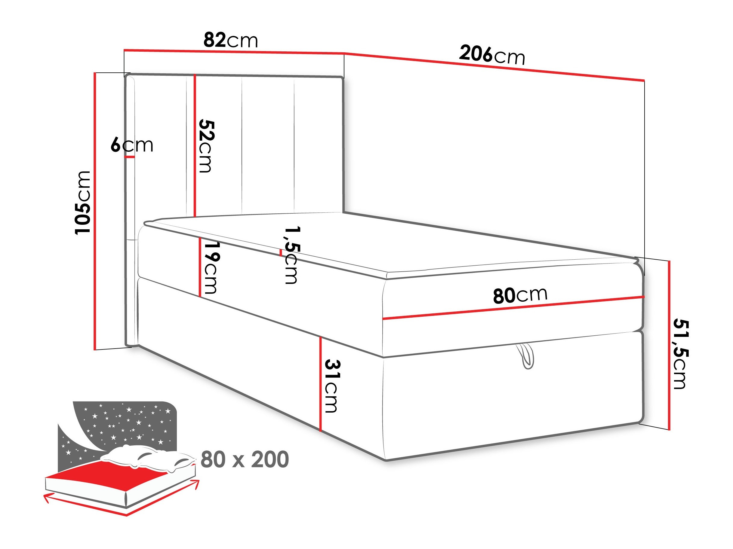 Pat boxspring Oppidum I (Polo 882)