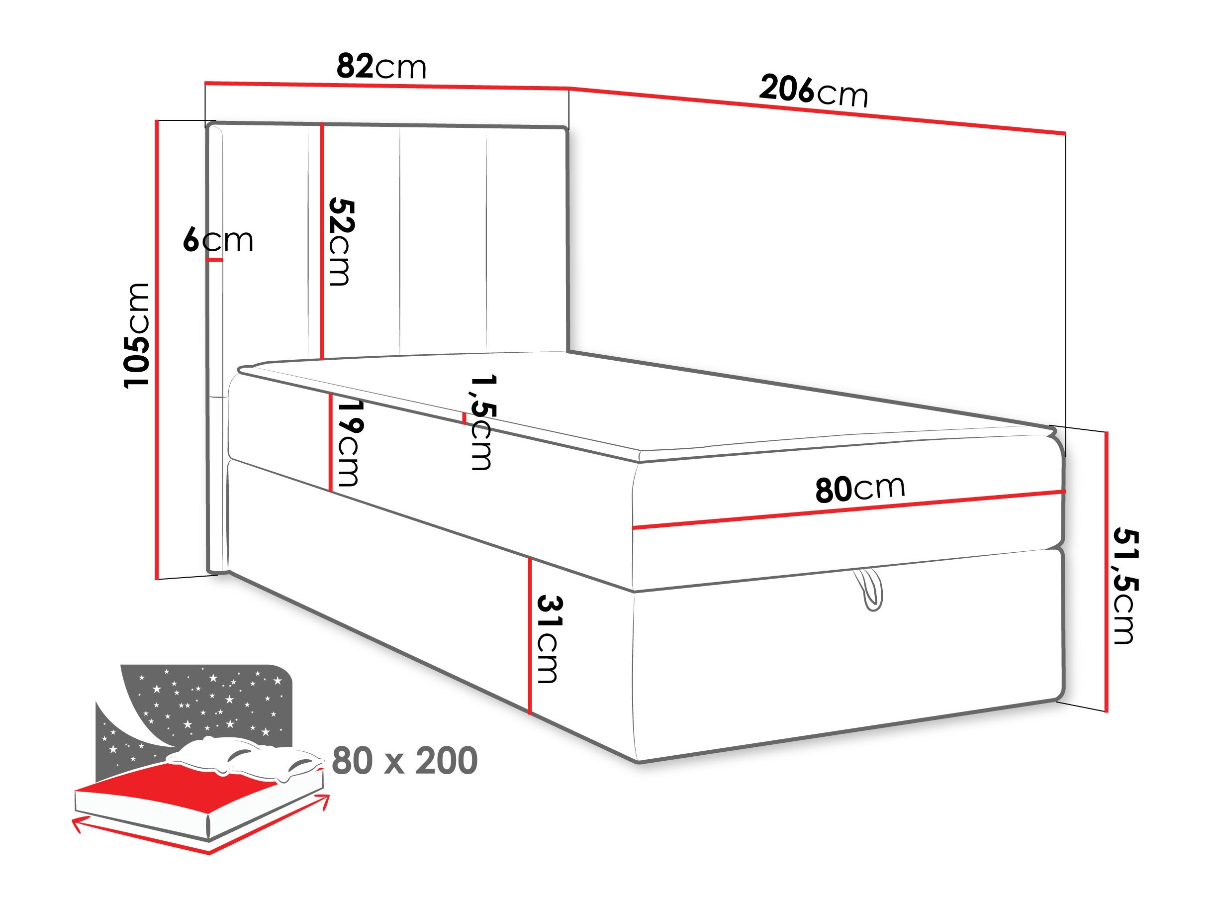 Pat boxspring Oppidum I (Polo 894)