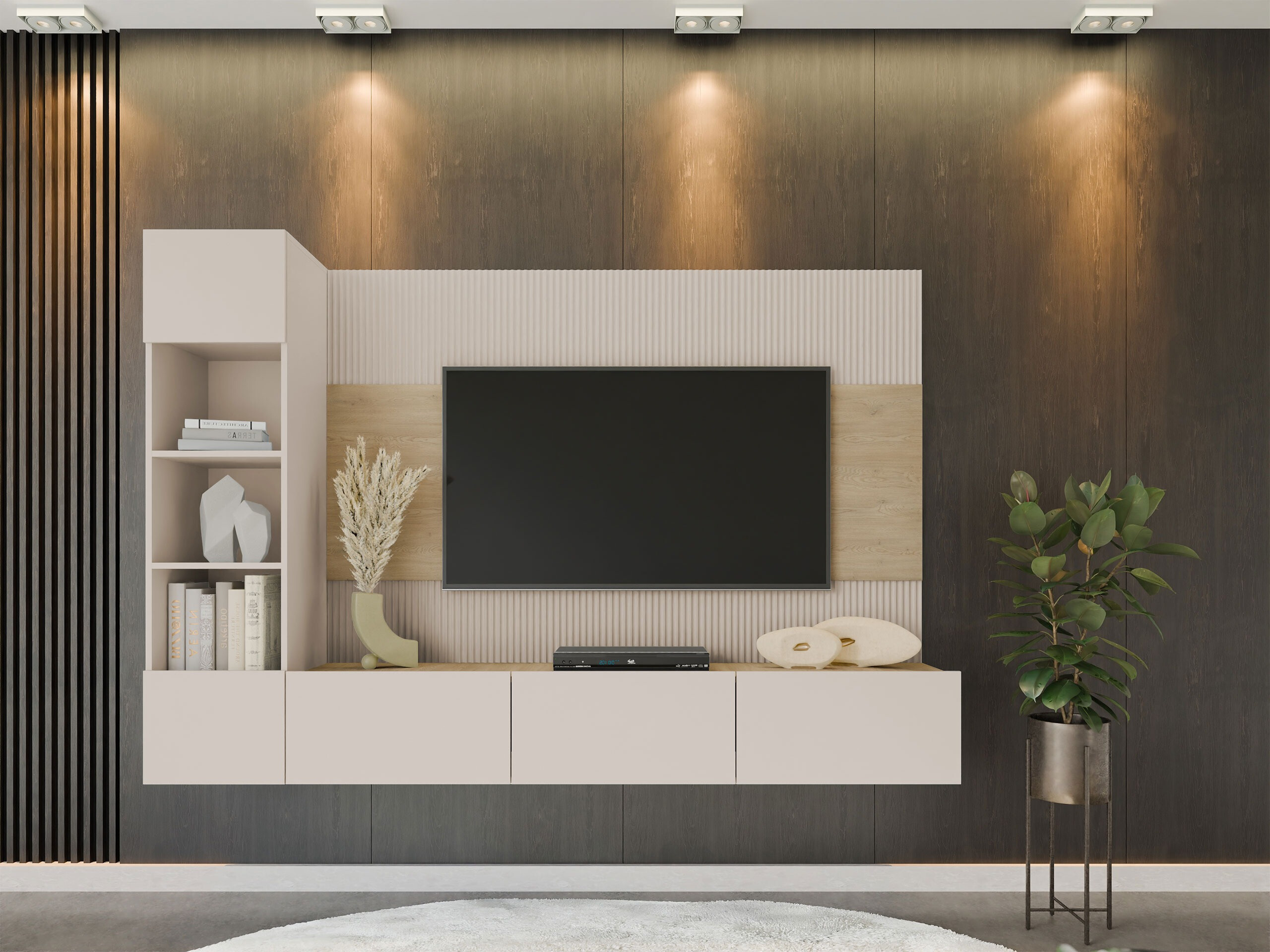 Set de living Comfivo Salix II (Bej + Stejar)