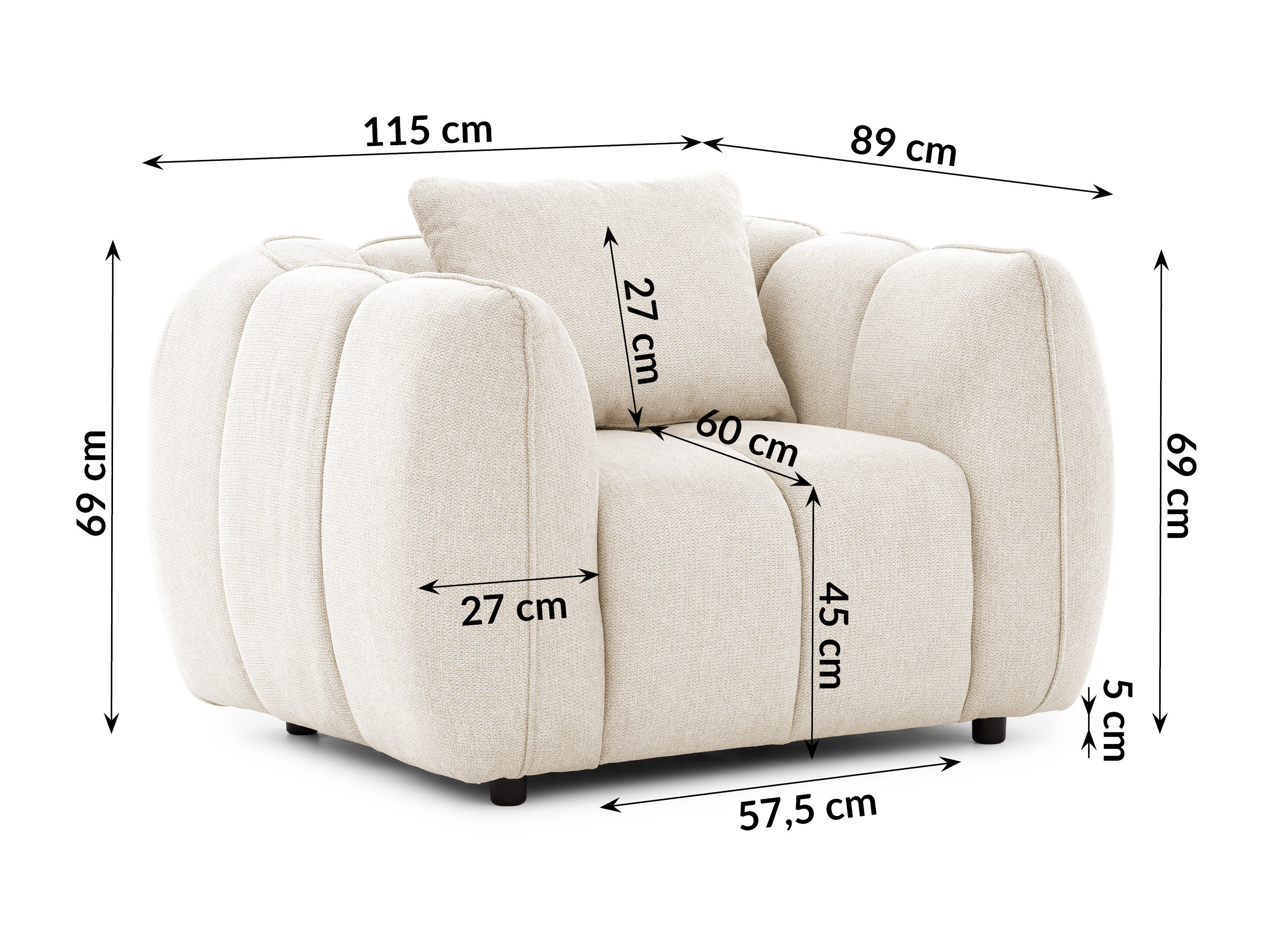 Set mobilier tapițat Rocklin 201 (Aragon 03)