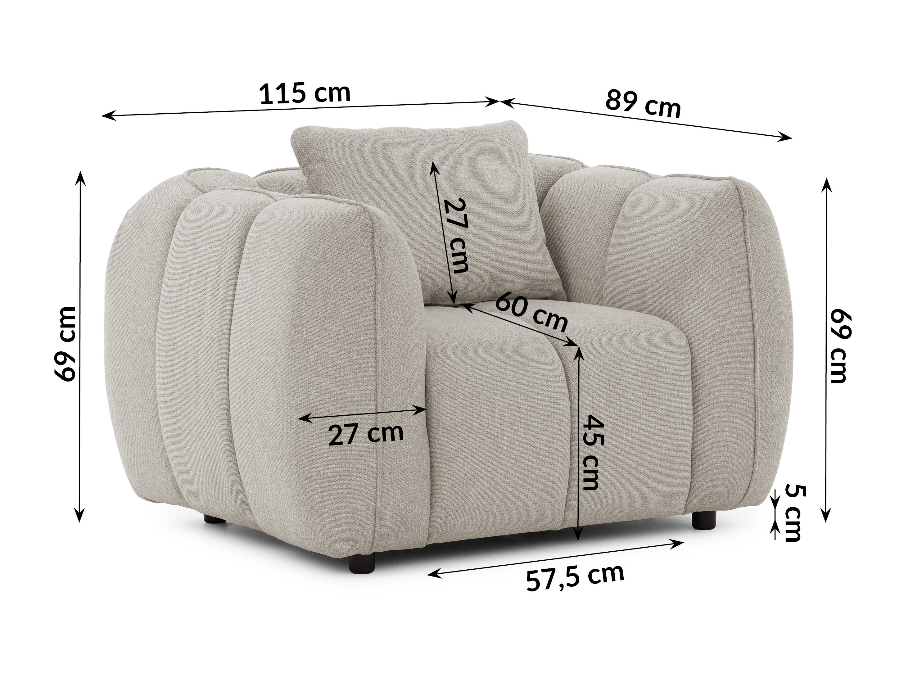 Set mobilier tapițat Rocklin 201 (Aragon 20)