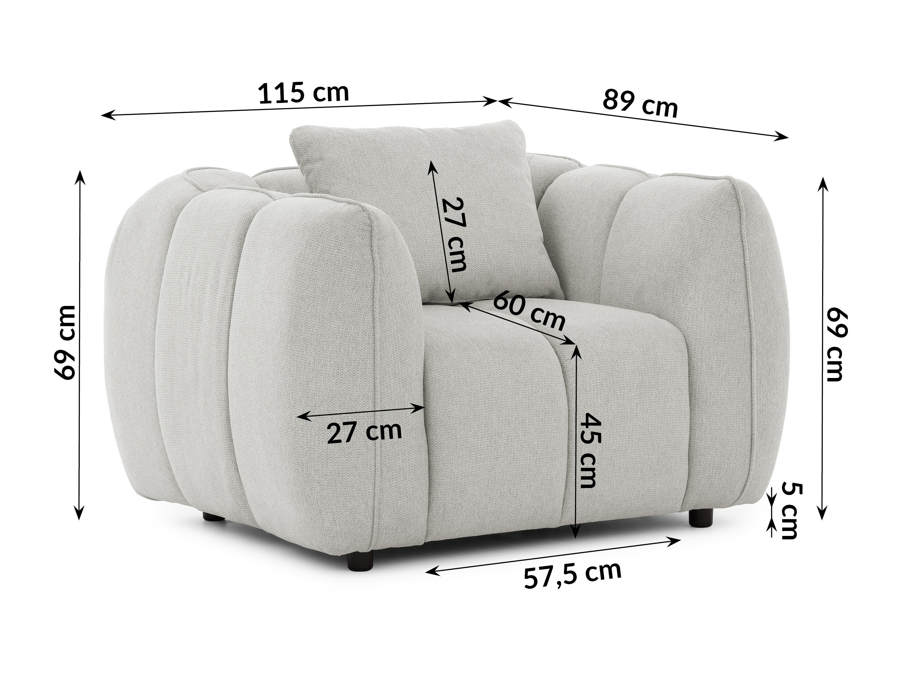 Set mobilier tapițat Rocklin 201 (Aragon 80)