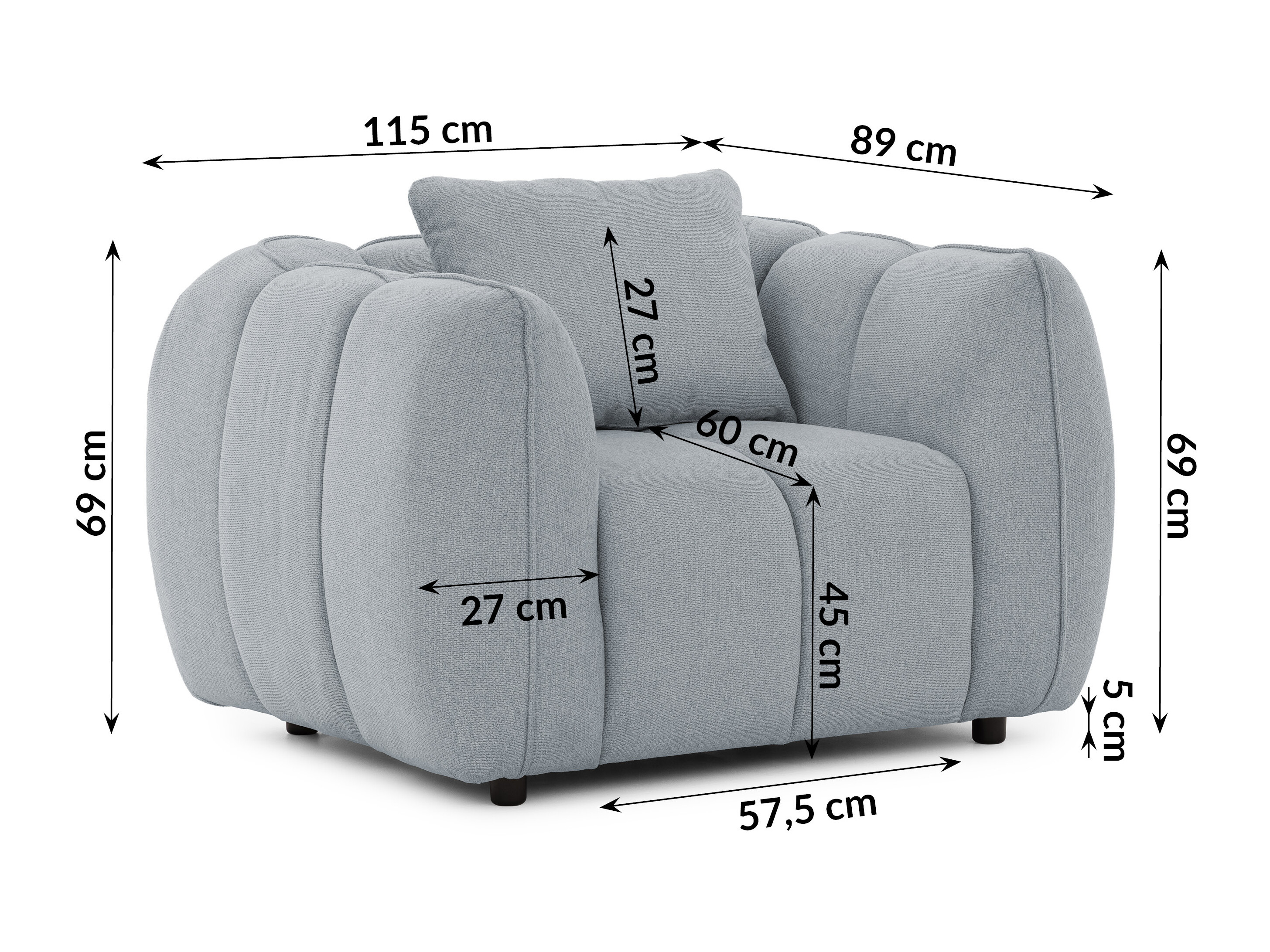 Set mobilier tapițat Rocklin 201 (Aragon 90)