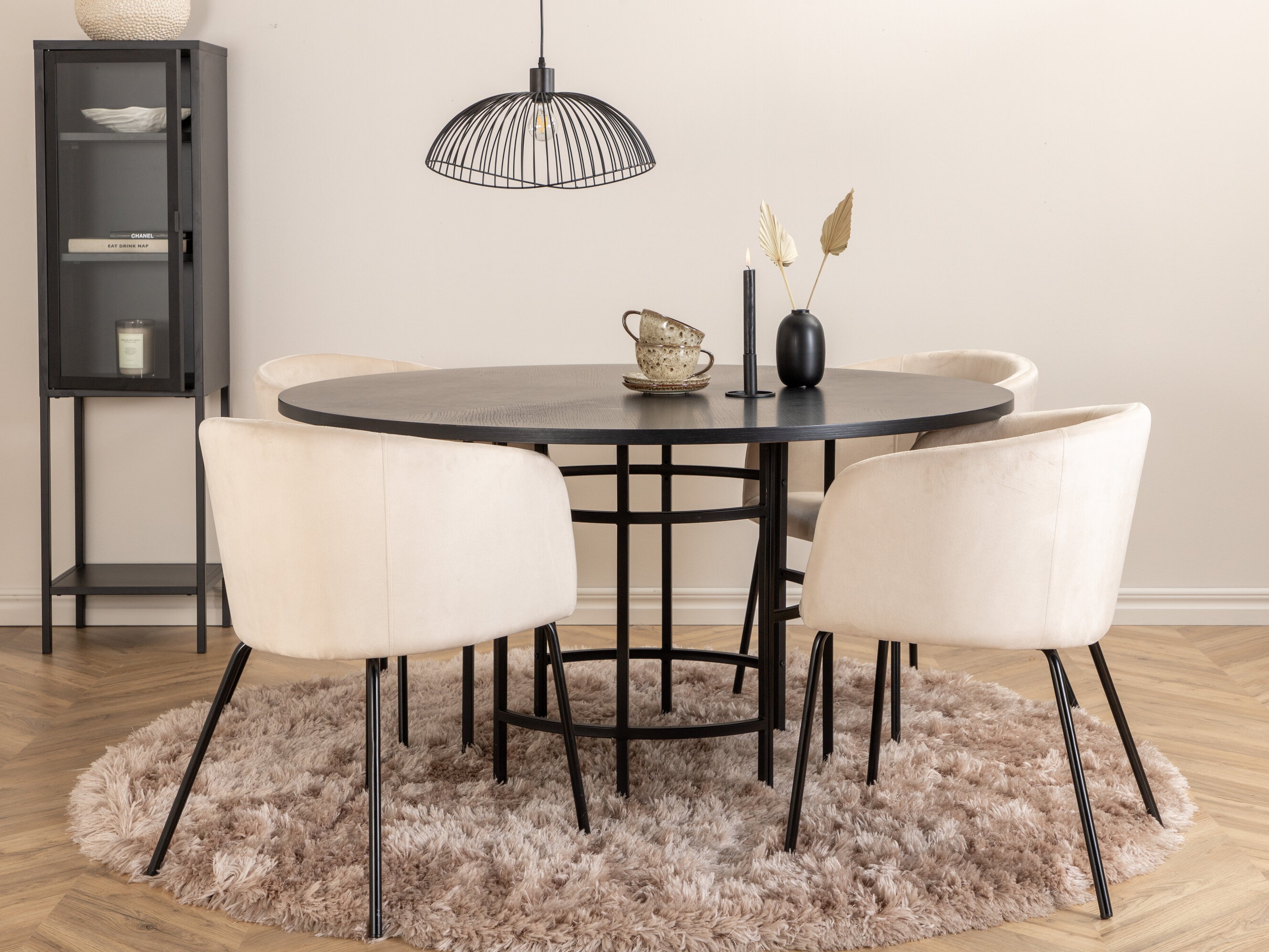 Set de mese Dallas 2381 (Negru + Crem)