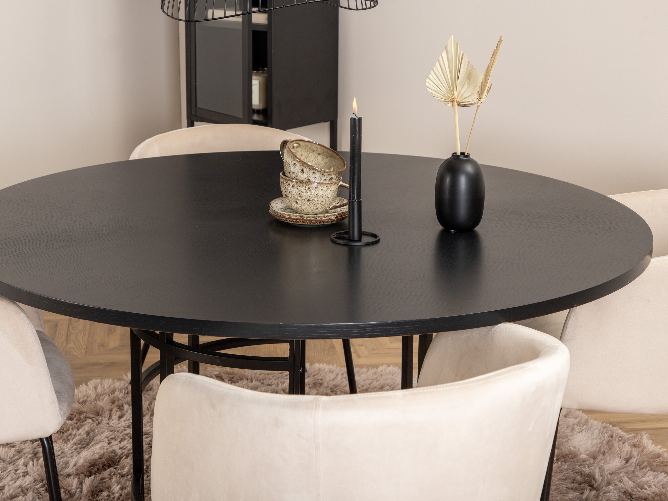 Set de mese Dallas 2381 (Negru + Crem)