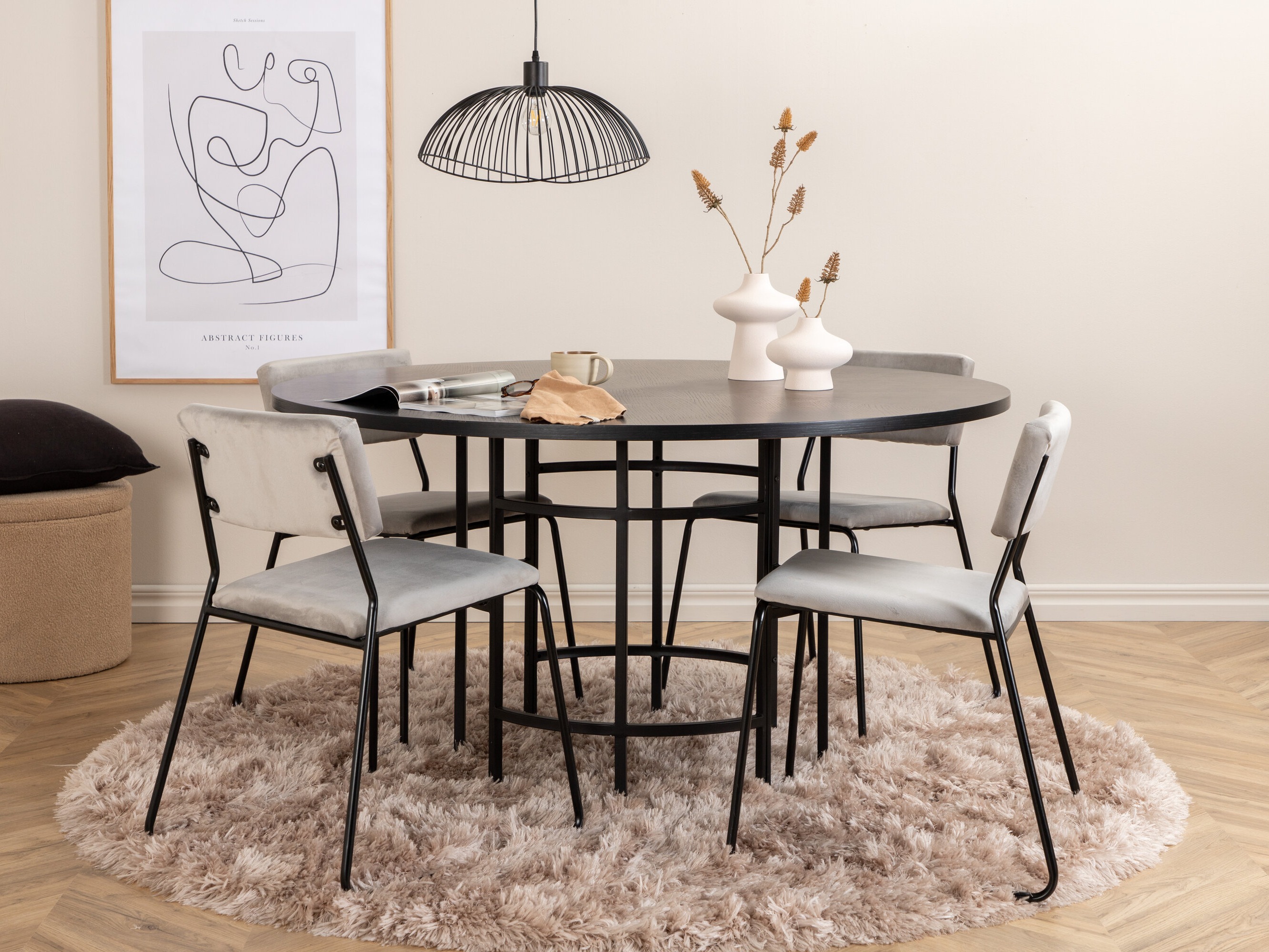 Set de mese Dallas 2393 (Negru + Gri)