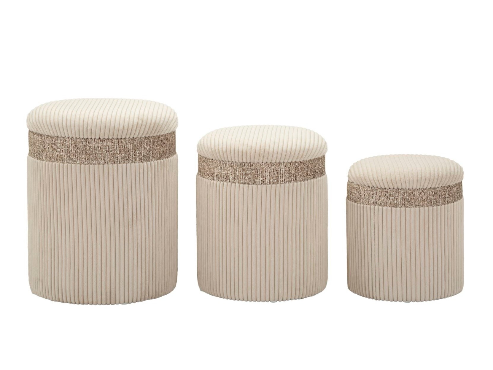 Set de tabureți tapițați Farmington 235 (Crem)