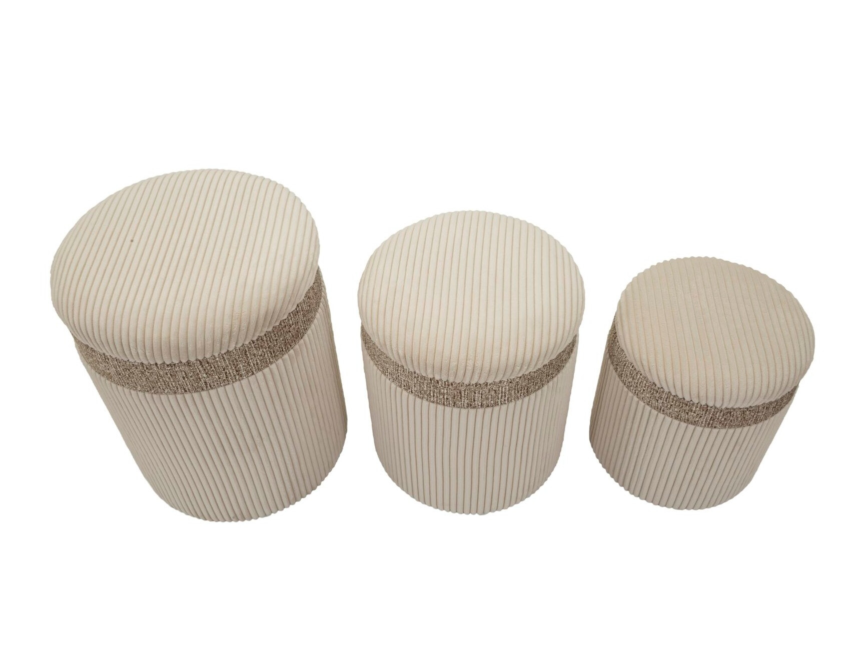 Set de tabureți tapițați Farmington 235 (Crem)