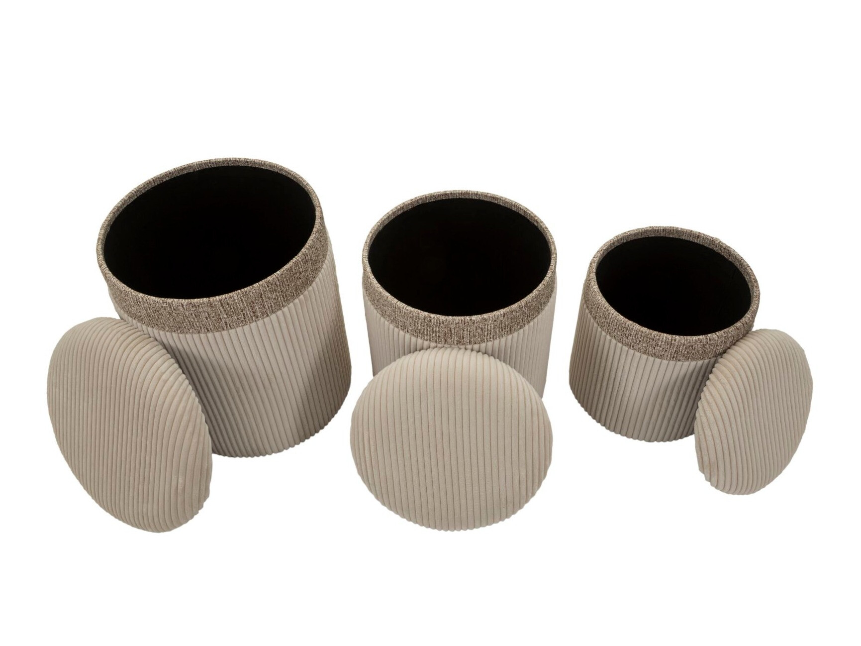 Set de tabureți tapițați Farmington 235 (Crem)