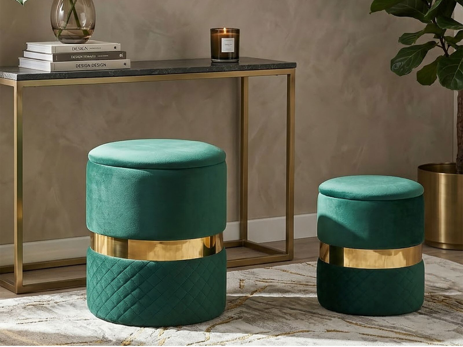 Set de tabureți tapițați Farmington 236 (Verde)