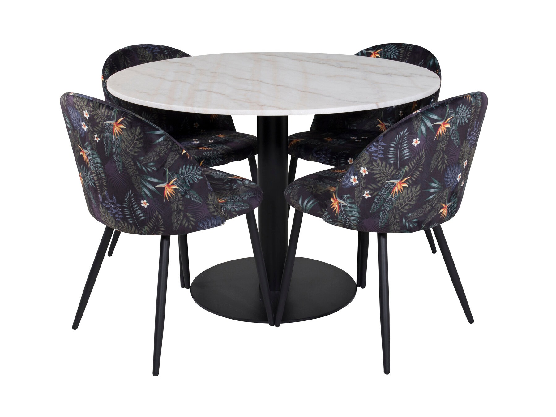 Set de mese Dallas 2572 (Negru + Model floral)