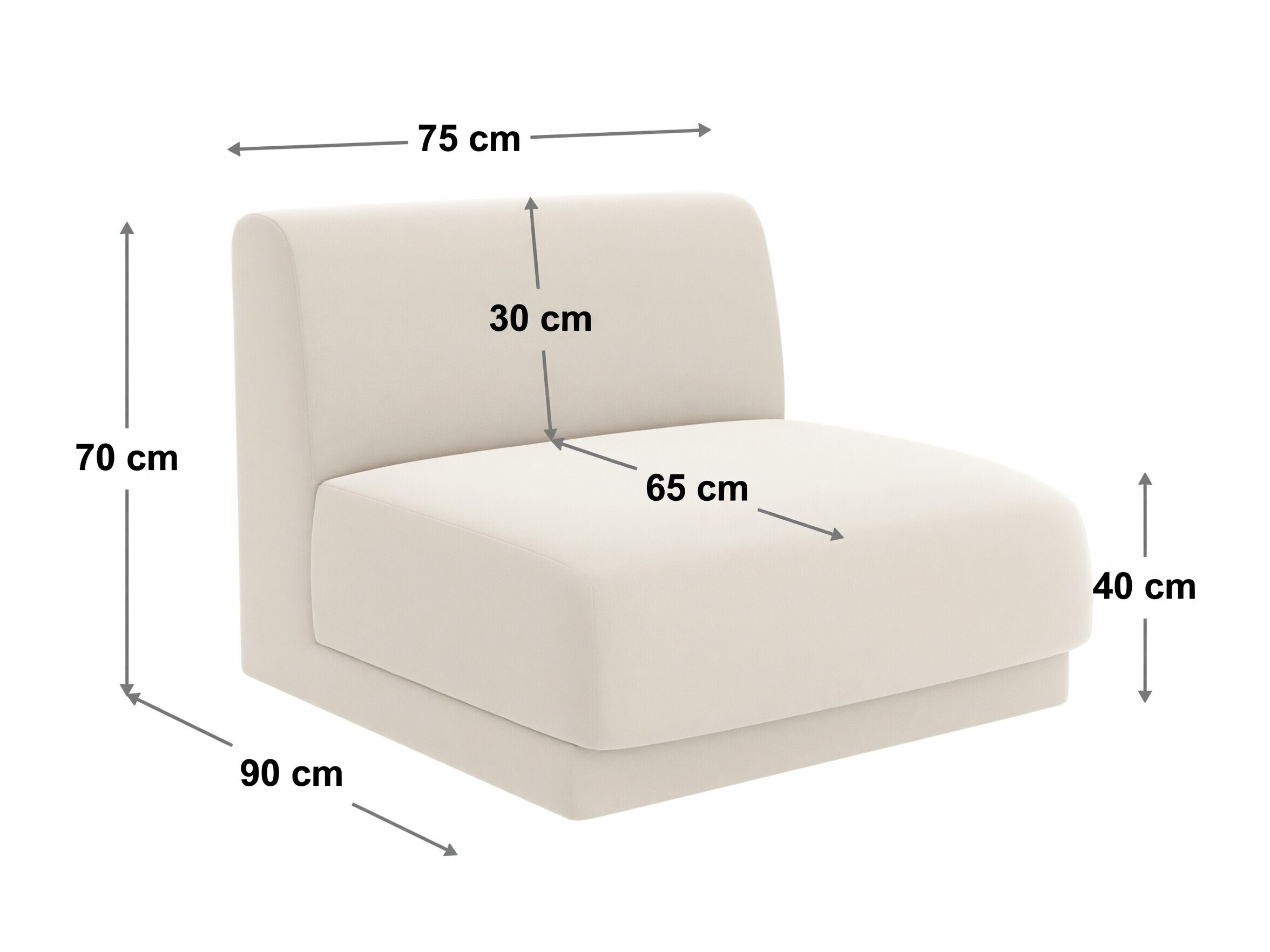 Fotoliu modular Tivlomi 114 (Bluvel 78)
