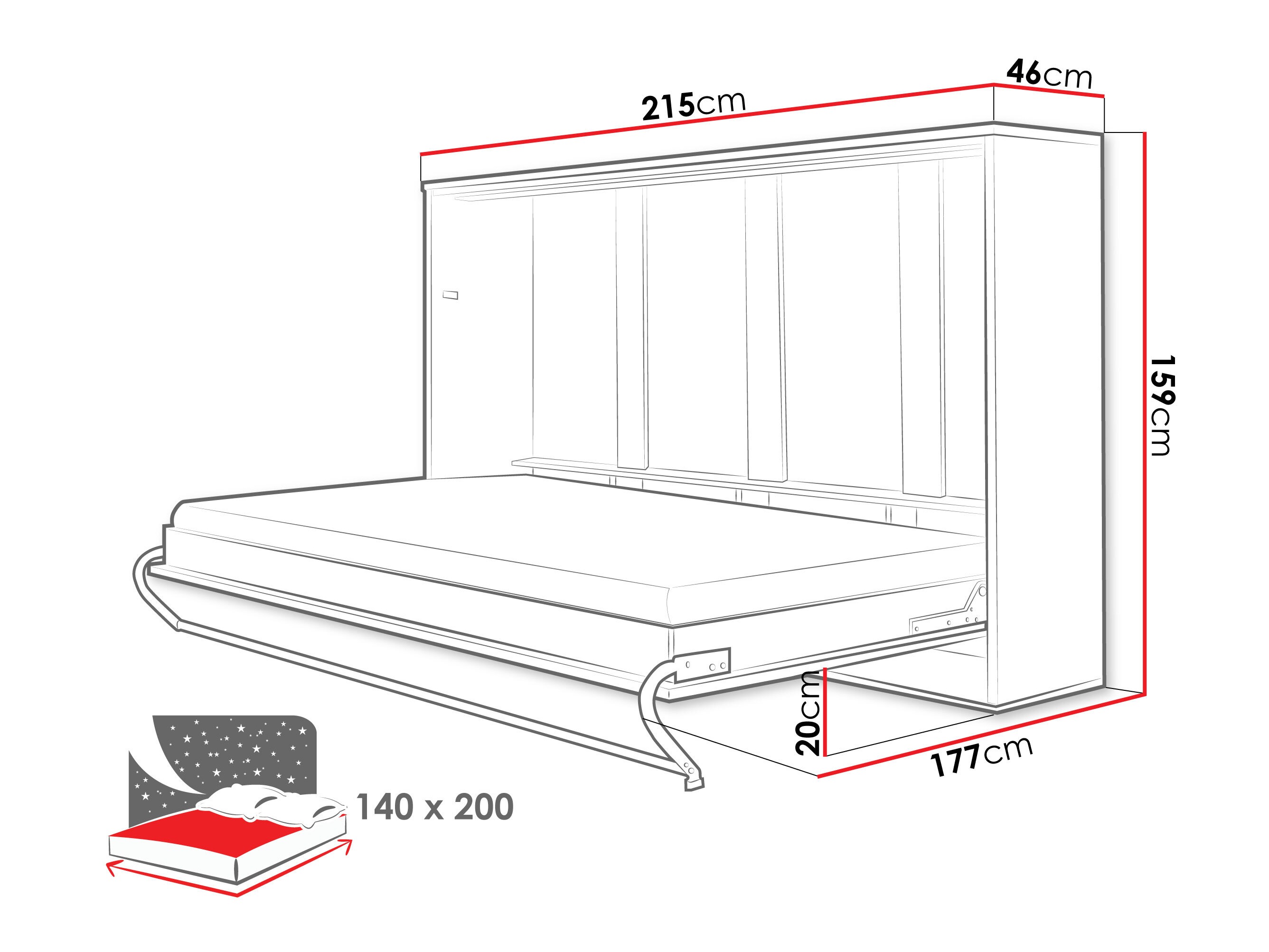 Pat rabatabil Concept Pro Lenart IV (Alb)