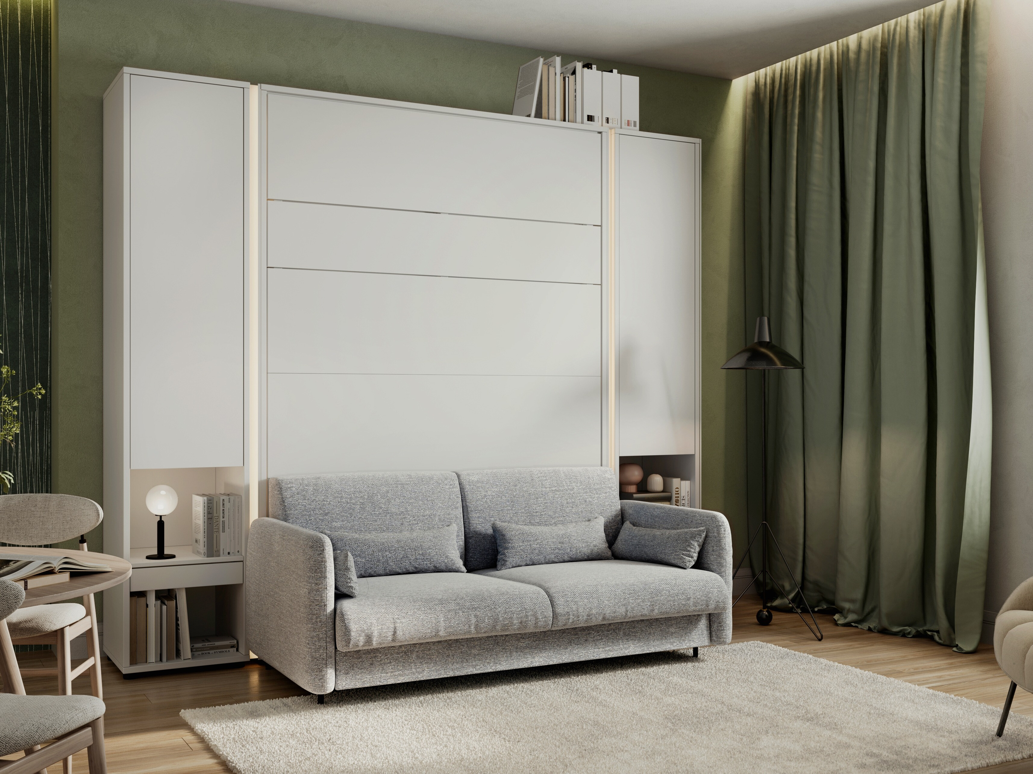 Set de mobilier Concept Lenart VI (Alb + Gri)