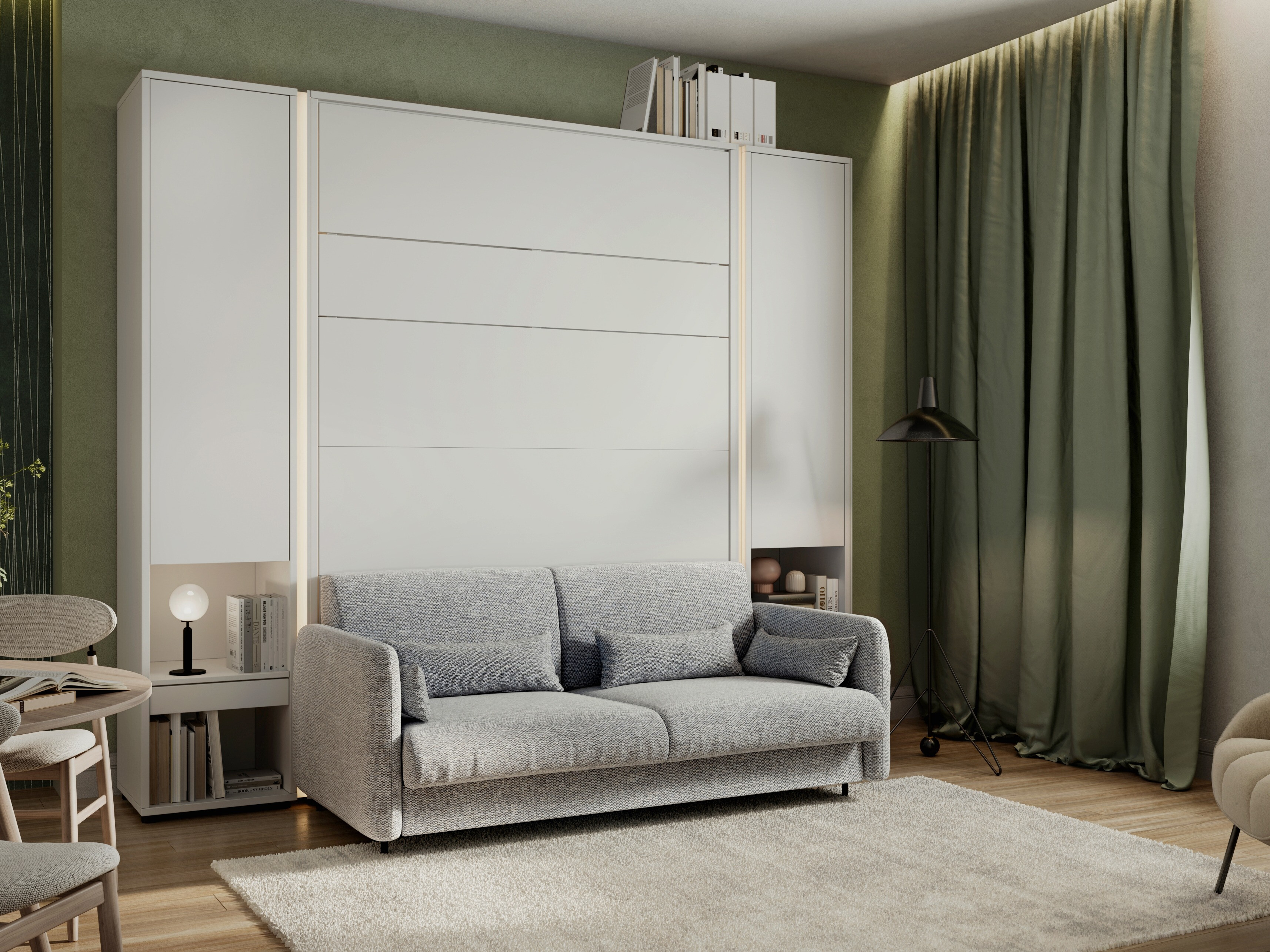 Set de mobilier Concept Lenart VI (Alb + Gri)