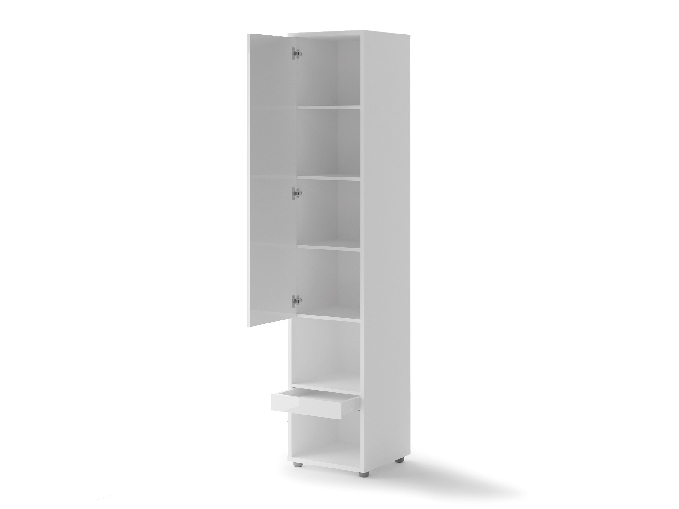 Set de mobilier Concept Lenart VI (Alb lucios + Alb + Albastru)