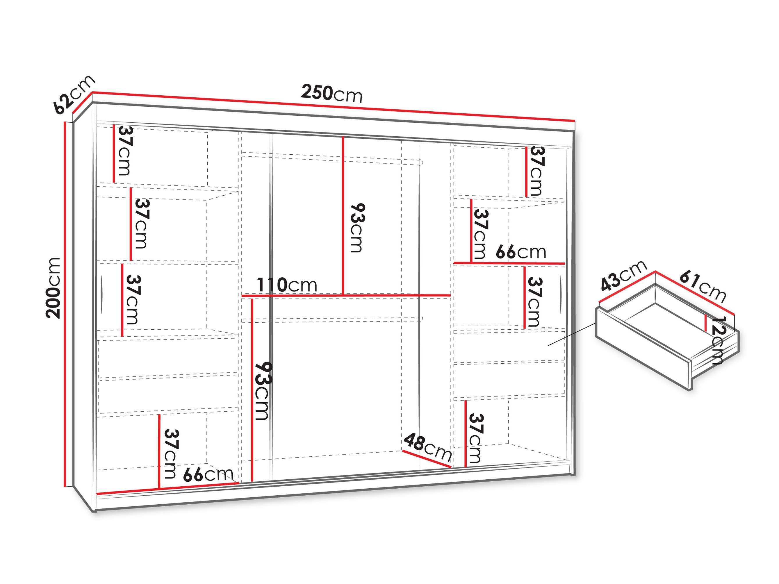 Dulap Hartford 497 (Negru)
