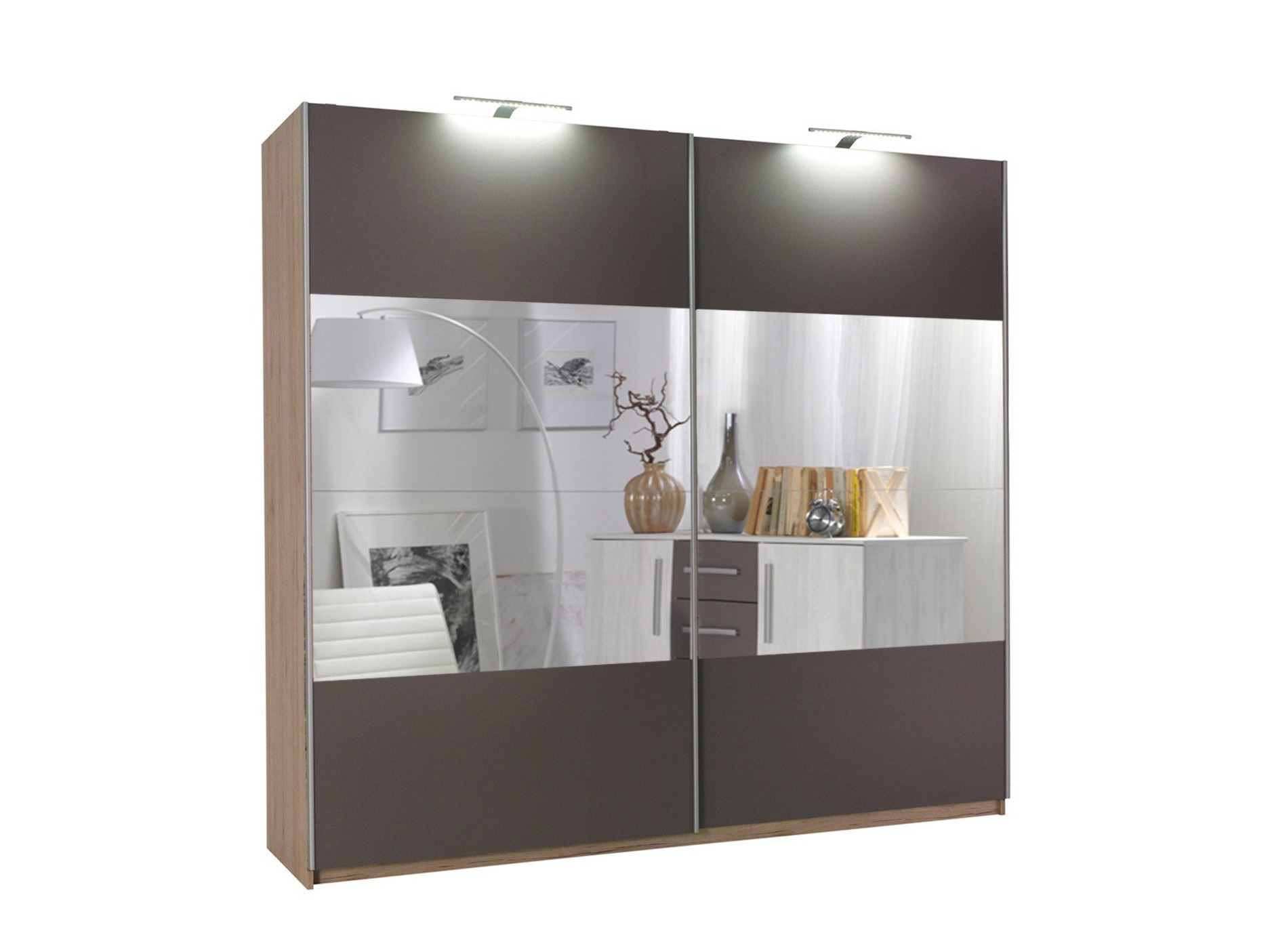 Dulap Murrieta 136 (Stejar San Remo + Gri)