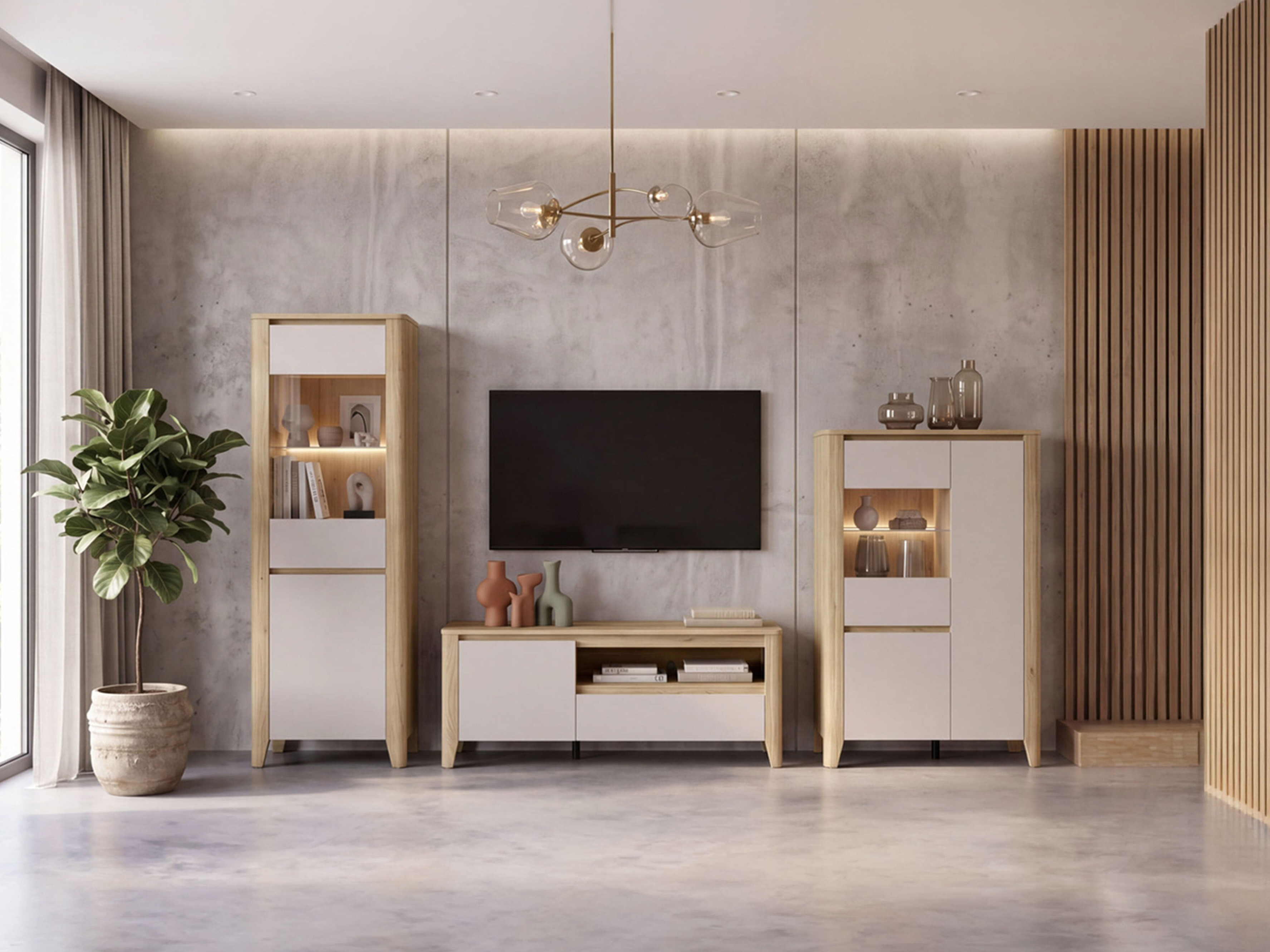 Set de living Talduno 108 (Stejar deschis + Cașmir)