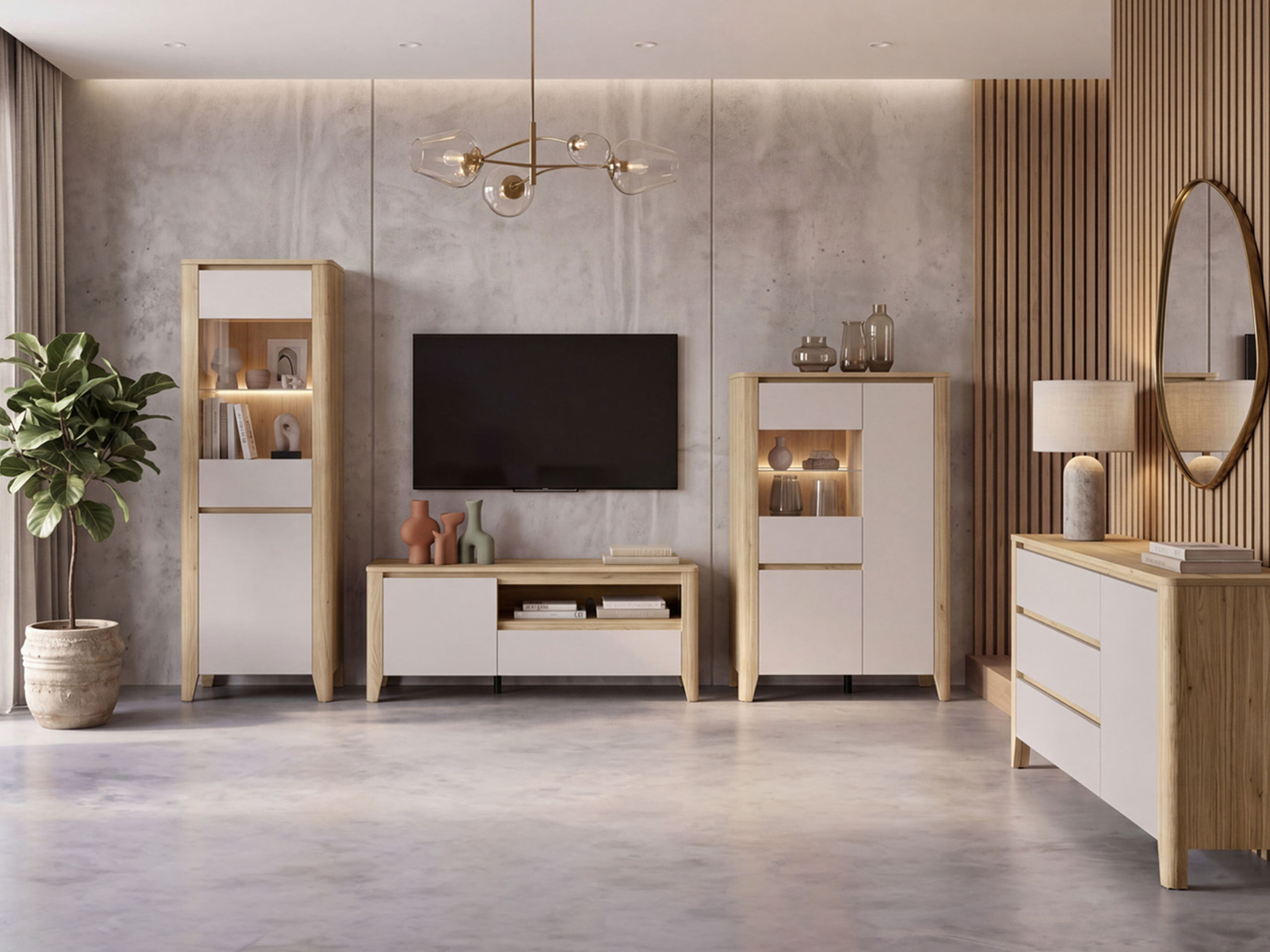 Set de living Talduno 108 (Stejar deschis + Cașmir)