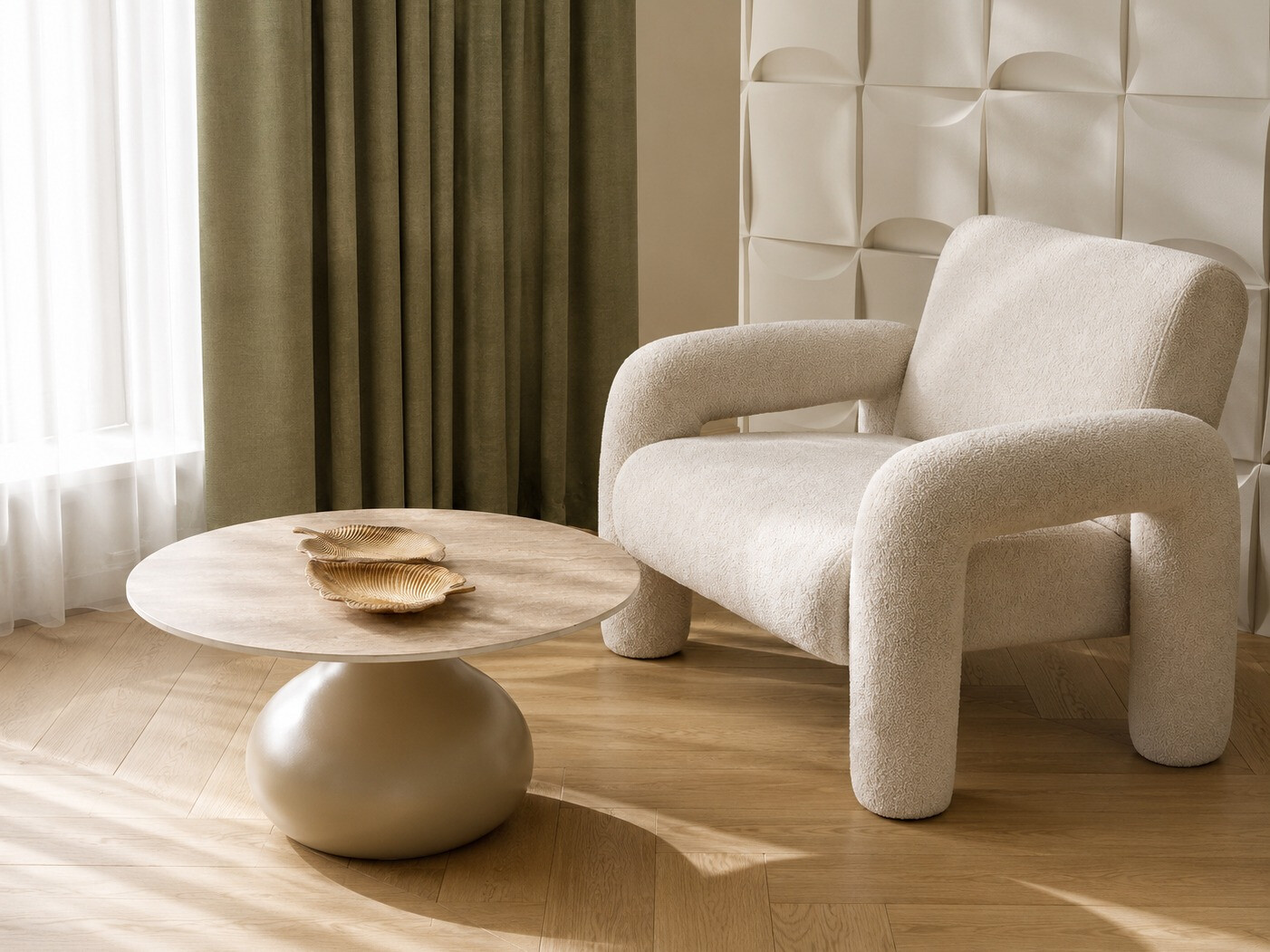 Măsuță de cafea Houston 2192 (Cașmir + Deschis Travertine)