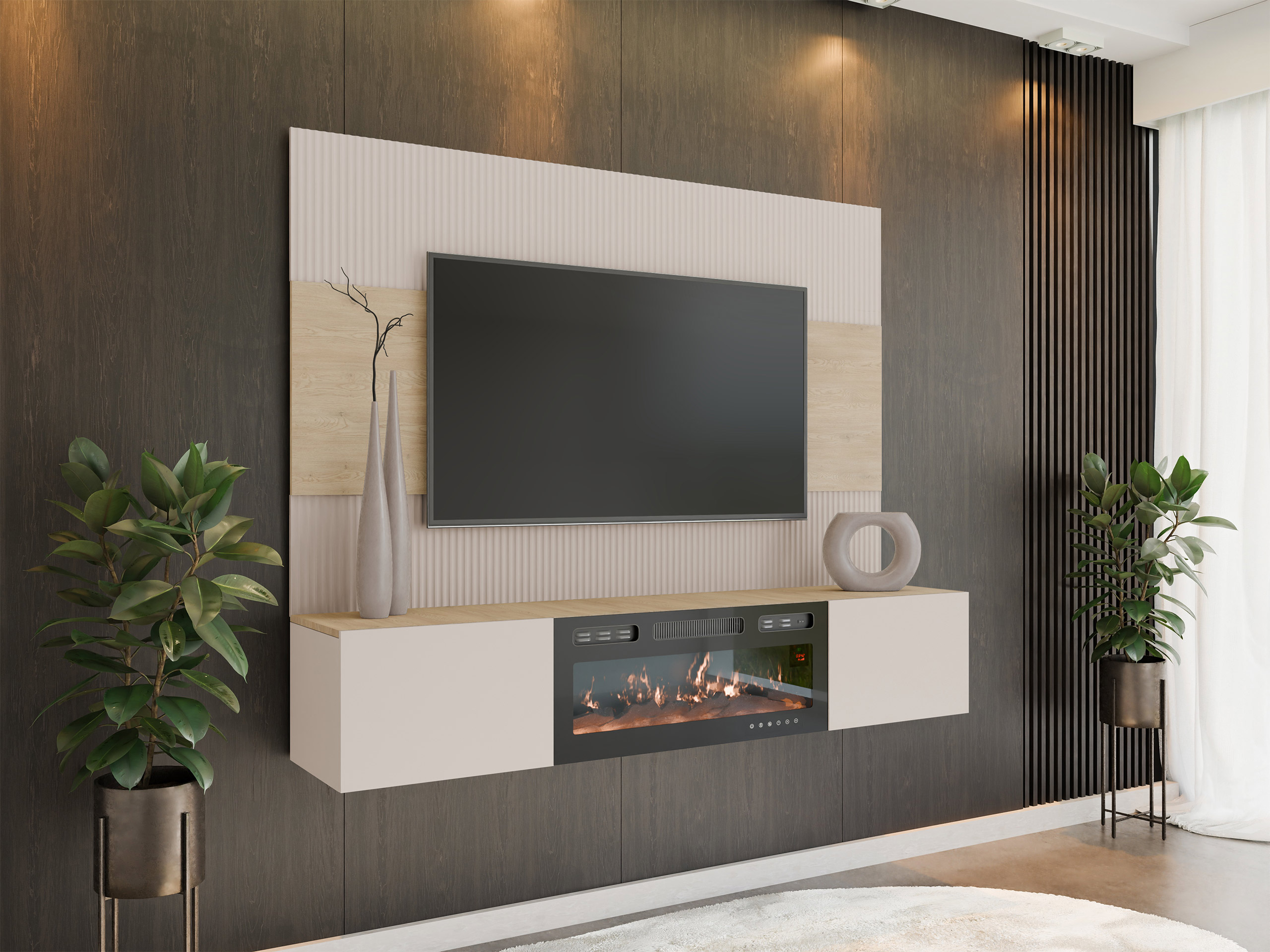 Set de living Comfivo Salix VII (Bej + Stejar Cremona)