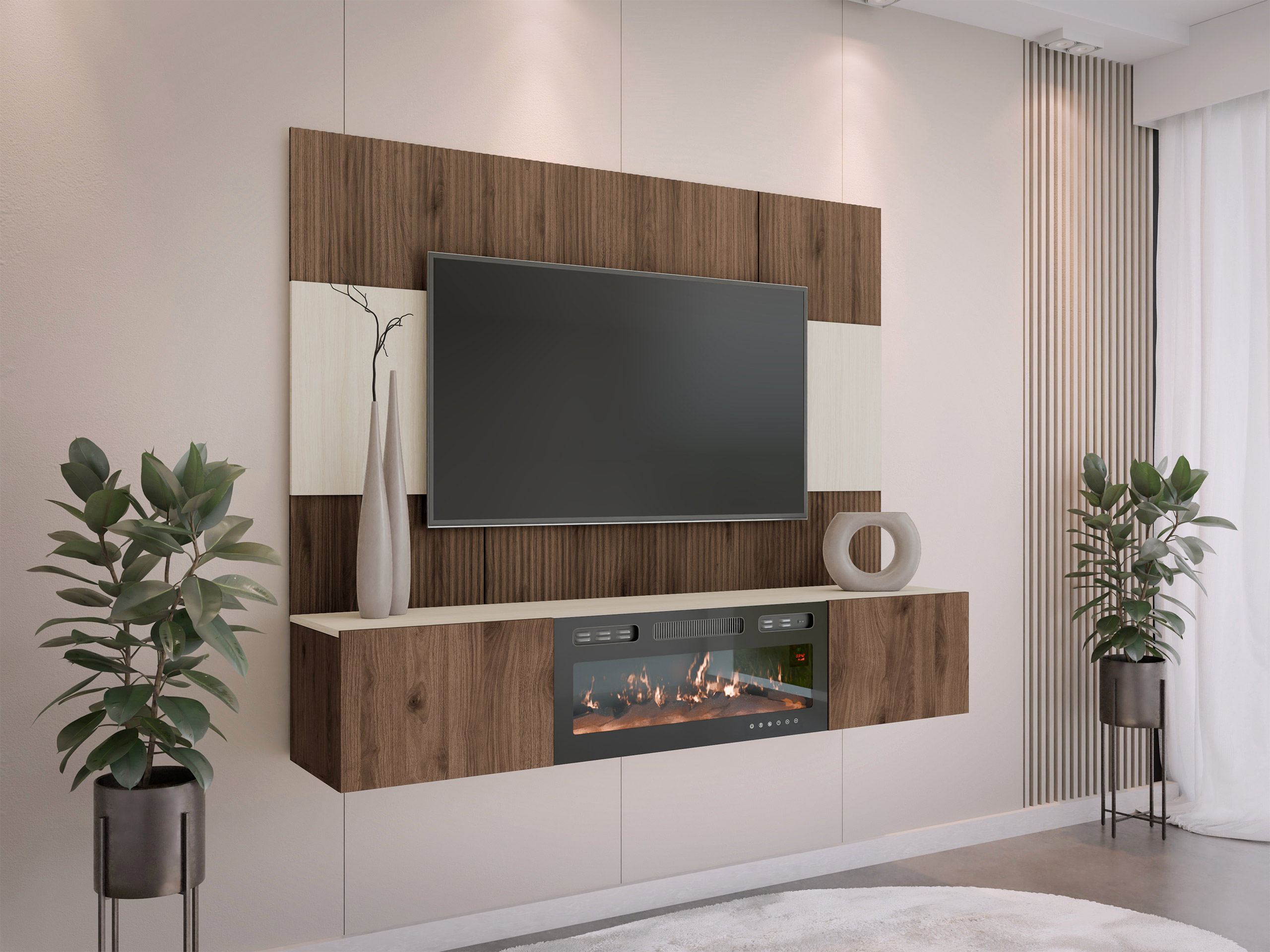 Set de living Comfivo Salix VII (Nuc + Deschis Travertine)