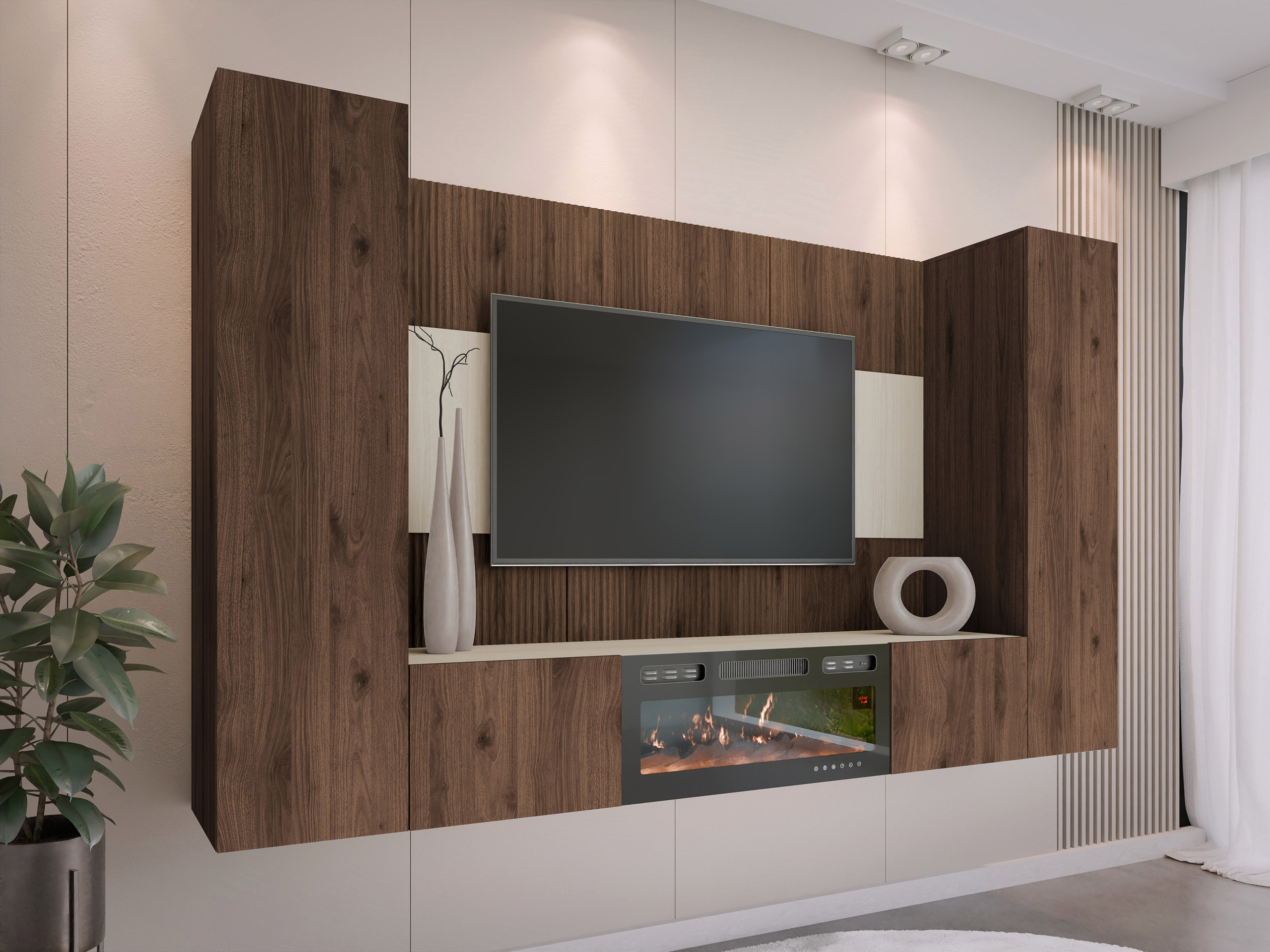 Set de living Comfivo Salix VIII (Nuc + Deschis Travertine)