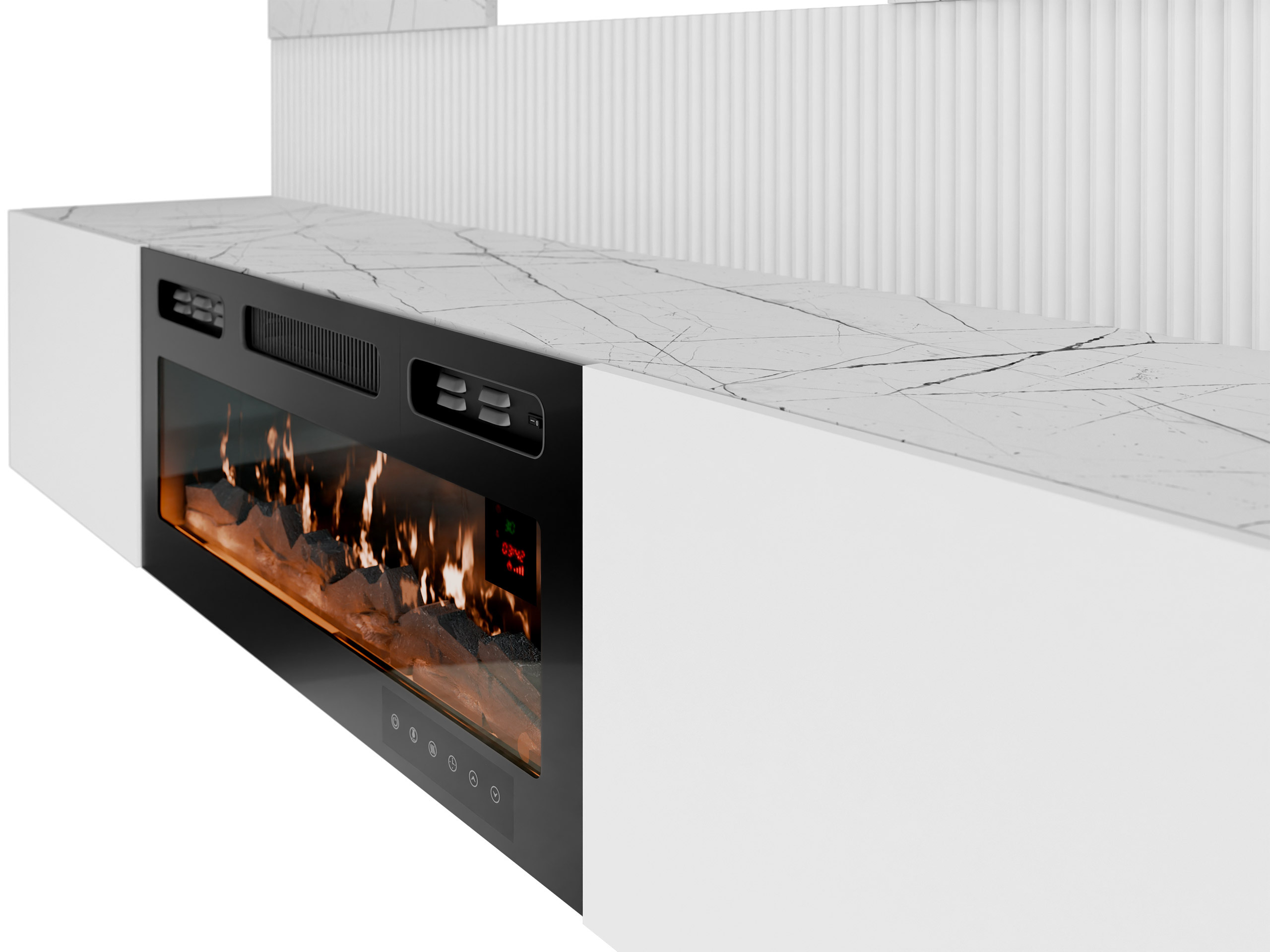 Set de living Comfivo Salix IX (Alb + Marmură albă)