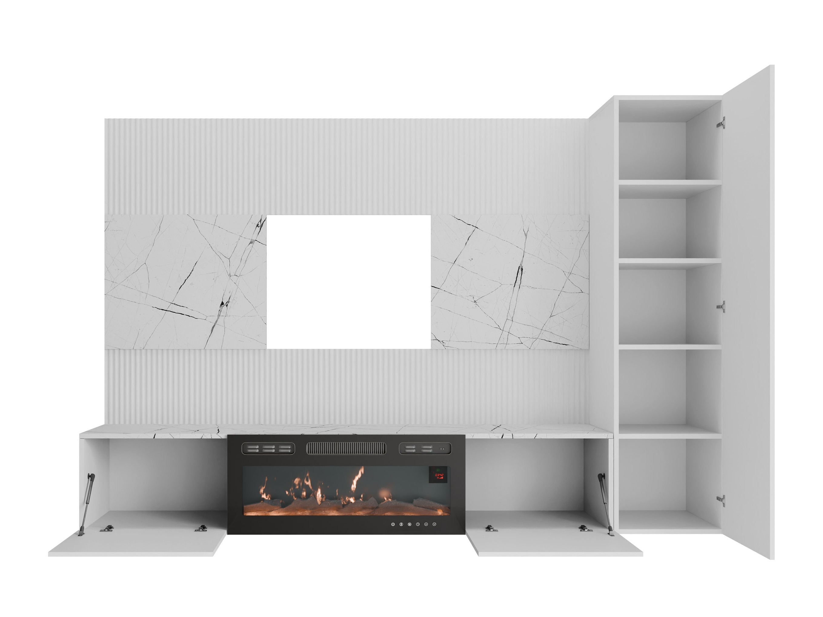 Set de living Comfivo Salix IX (Alb + Marmură albă)