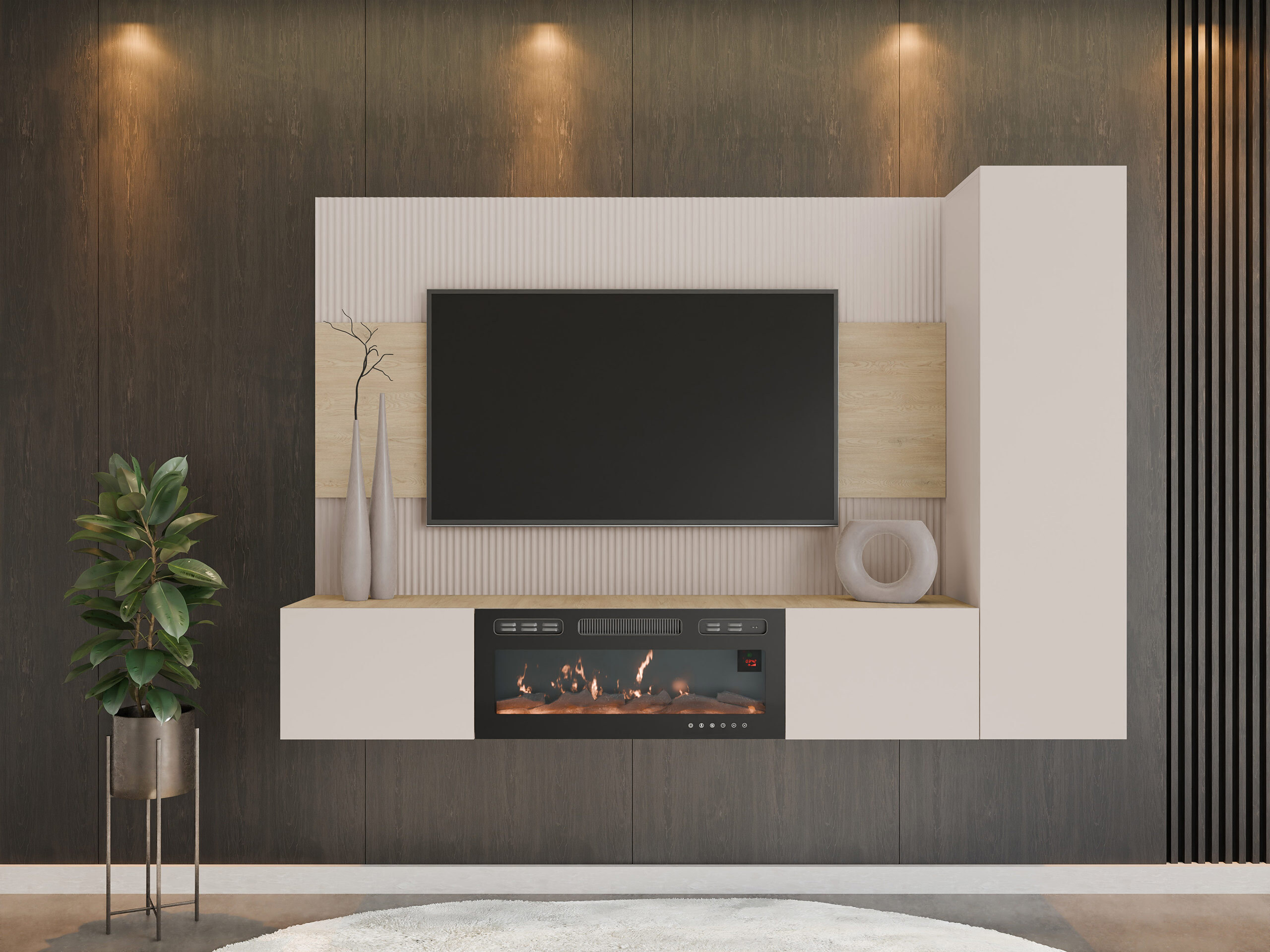 Set de living Comfivo Salix IX (Bej + Stejar Cremona)