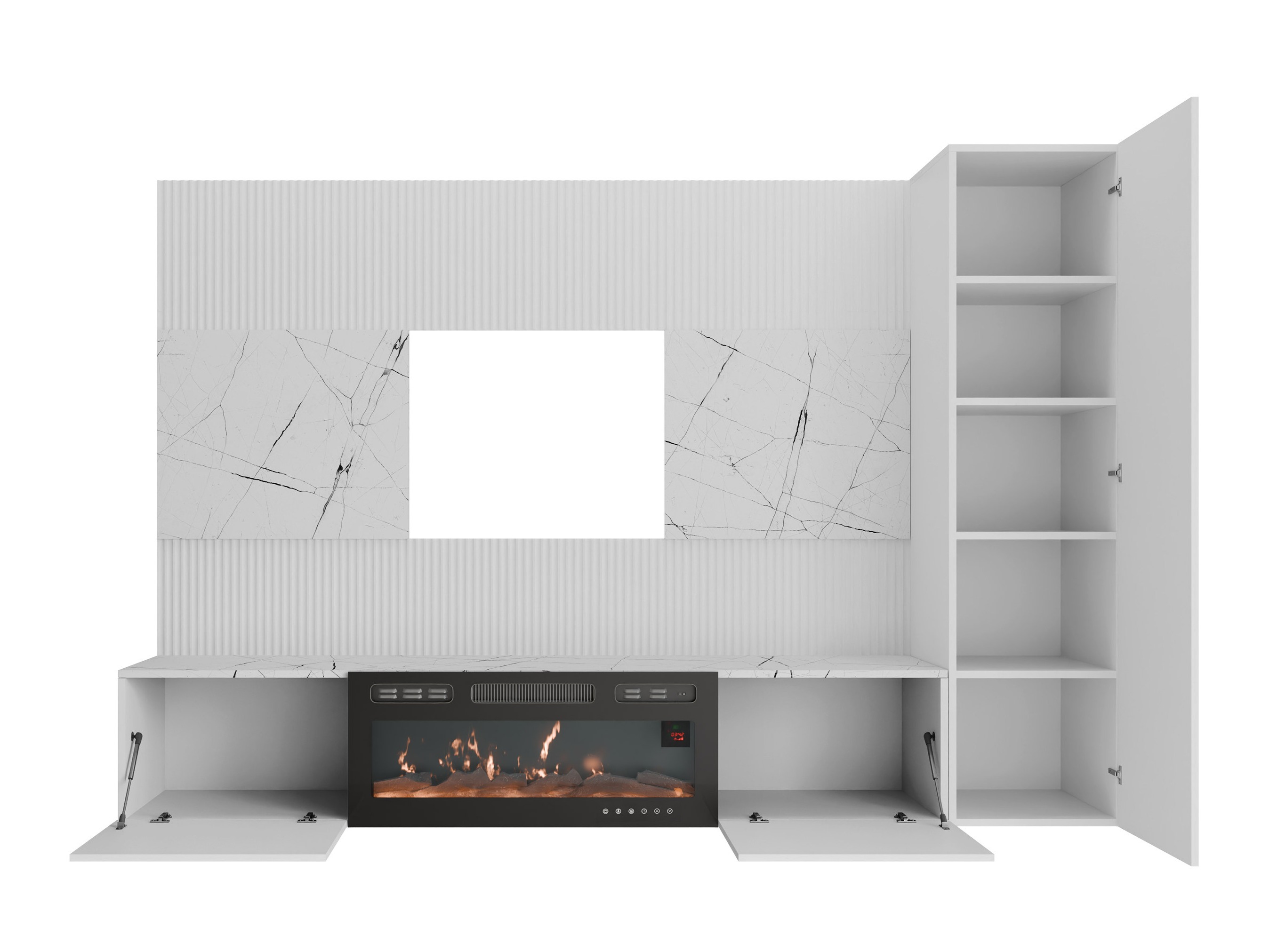 Set de living Comfivo Salix IX (Negru + Marmură neagră)