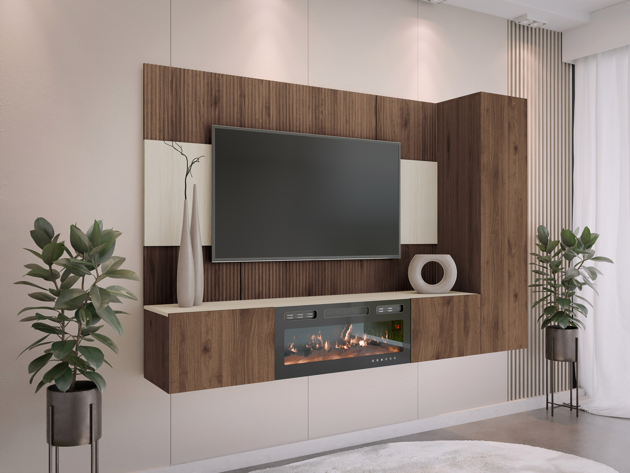 Set de living Comfivo Salix IX (Nuc + Deschis Travertine)