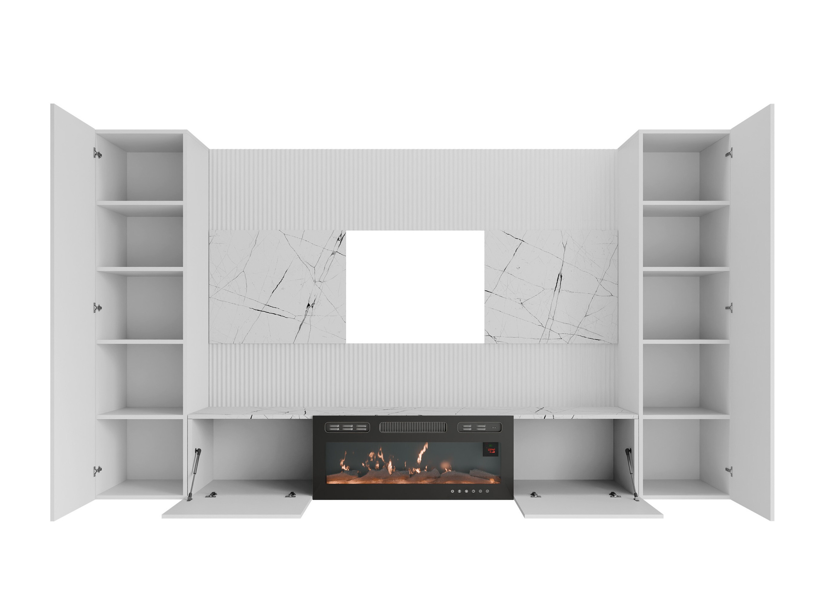 Set de living Comfivo Salix VIII (Alb + Marmură albă)