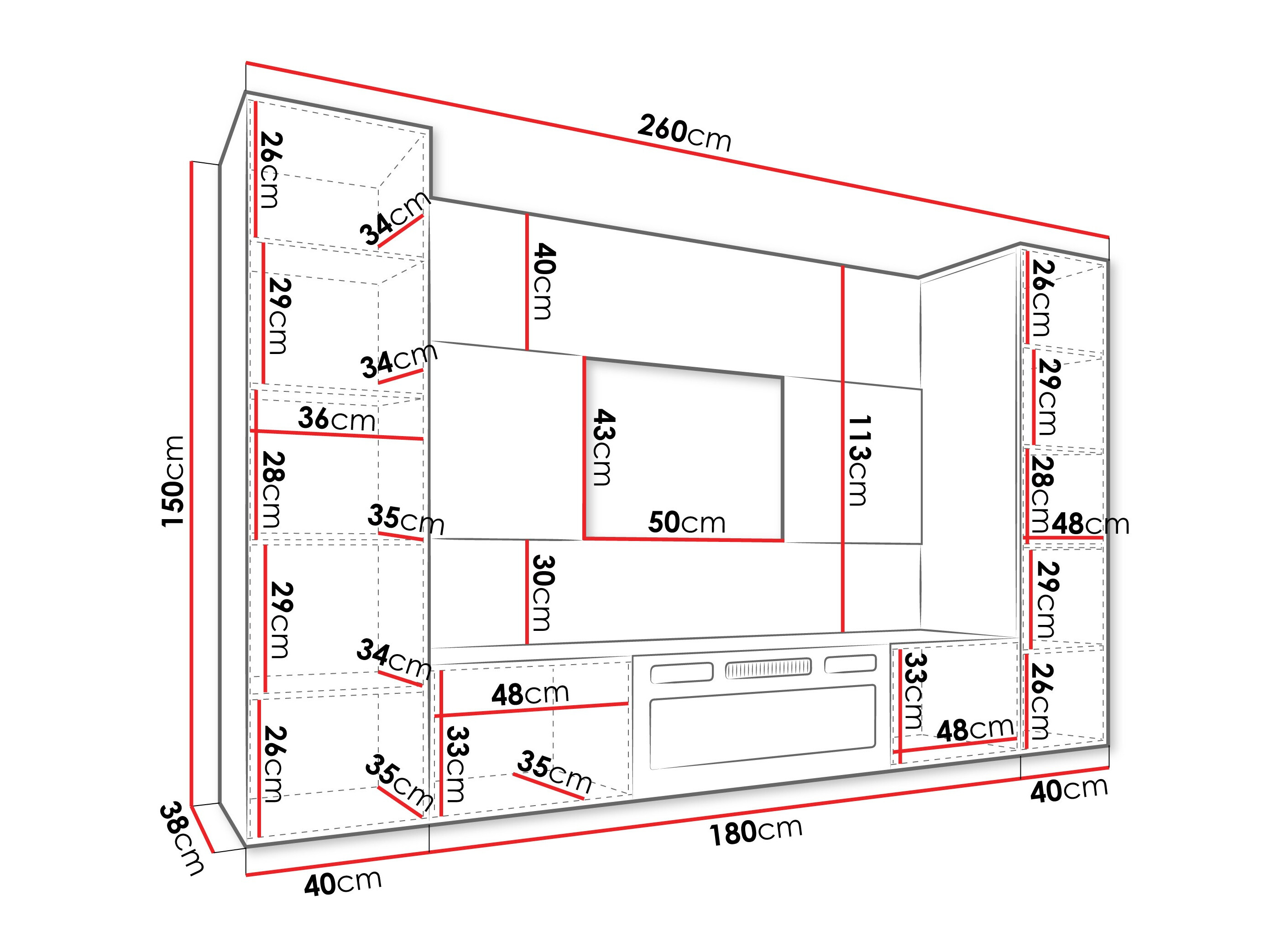 Set de living Comfivo Salix VIII (Alb + Marmură albă)