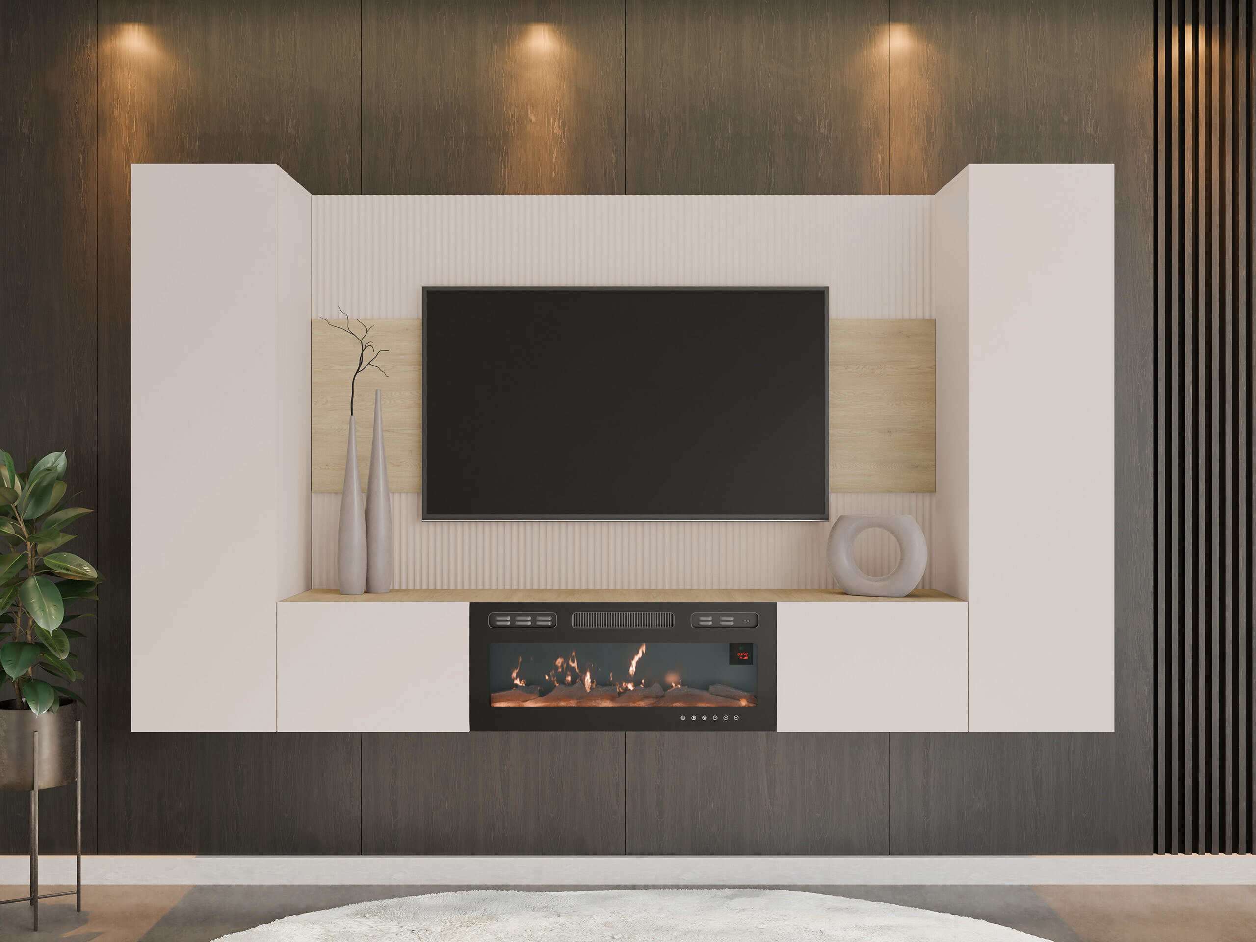 Set de living Comfivo Salix VIII (Bej + Stejar Cremona)