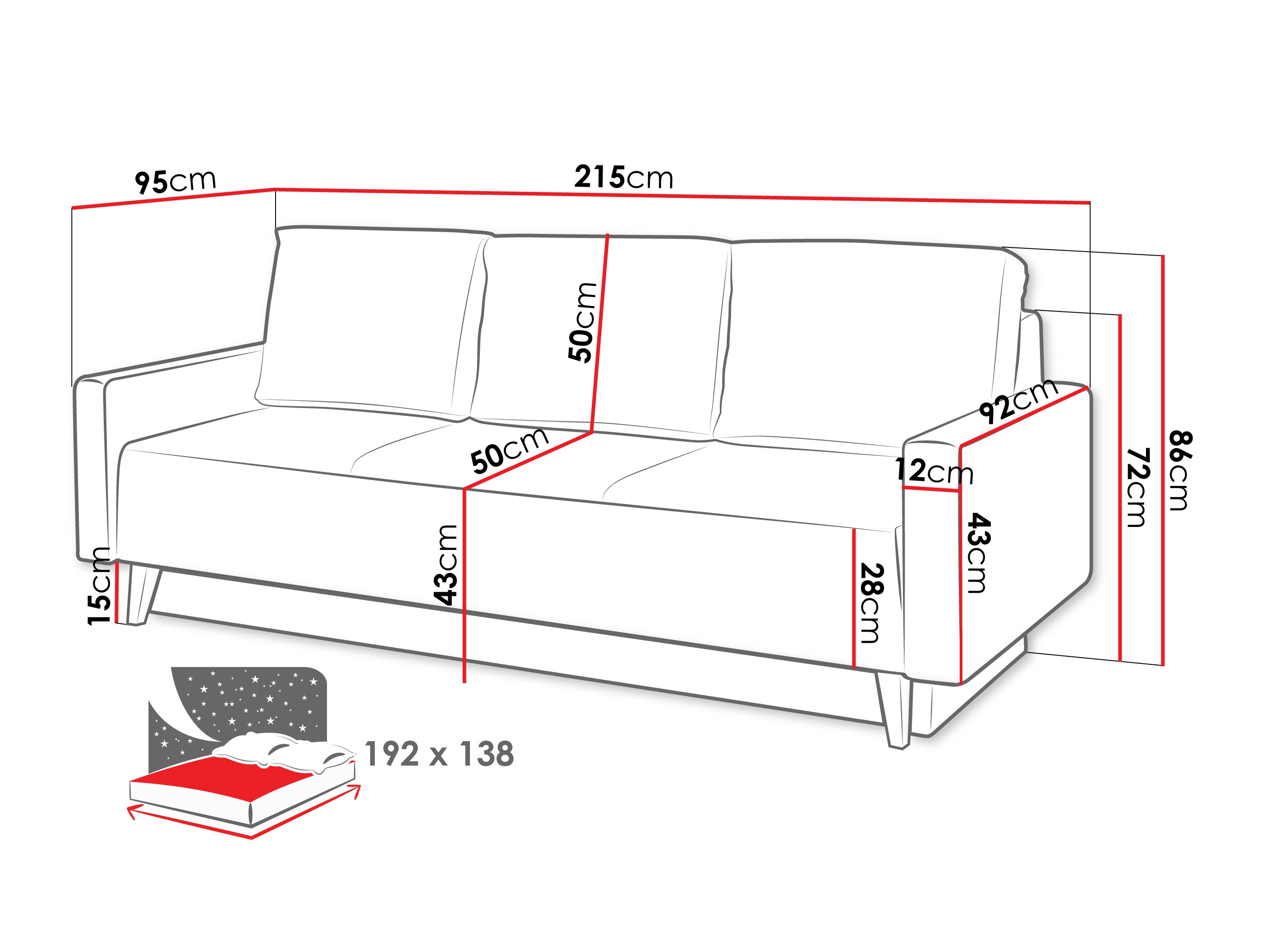 Canapea extensibilă Delbene 129 (Verita 98 + Stejar San Remo închis)