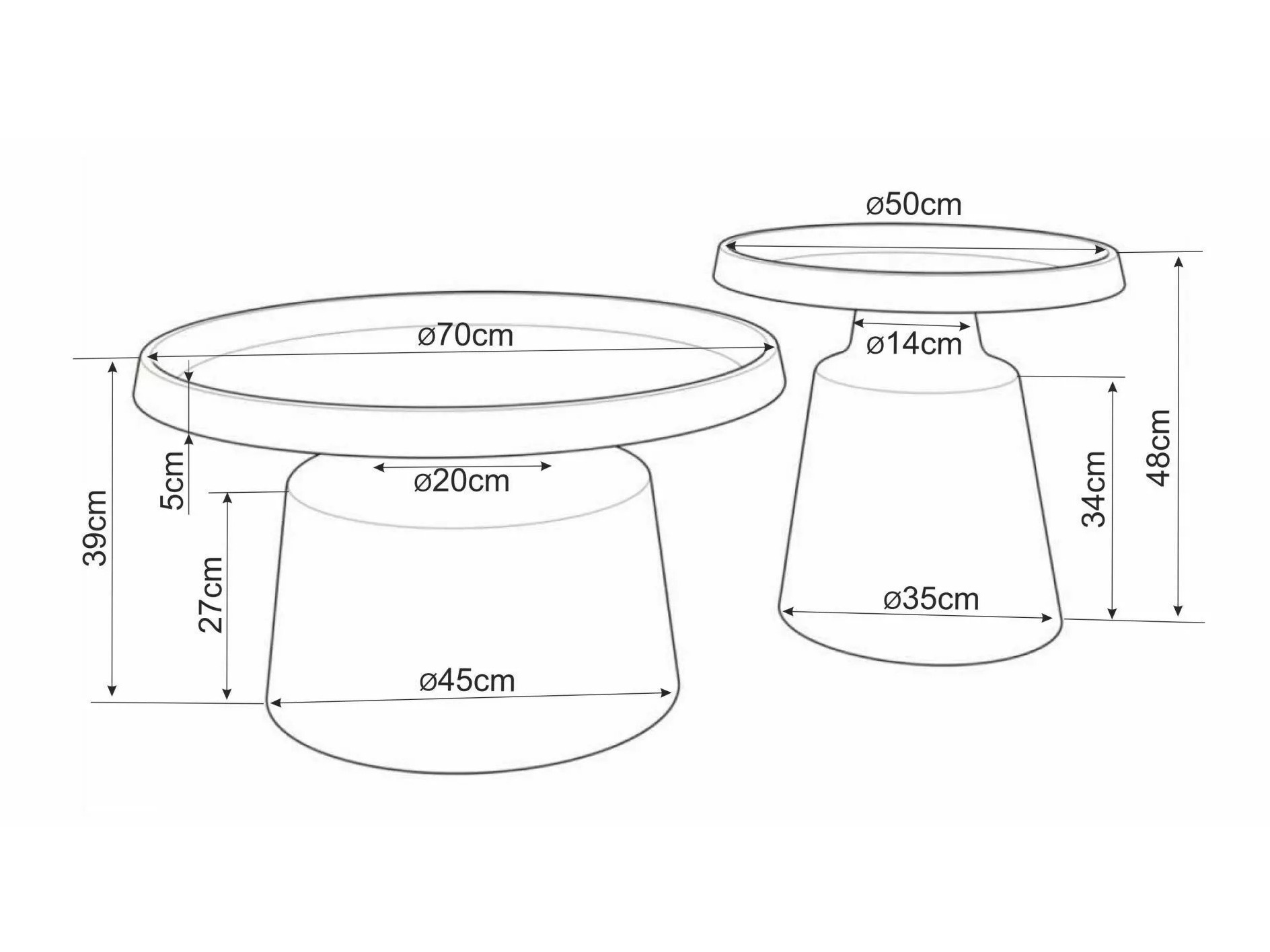 Set de măsuțe de cafea Detroit 721 (Bej)