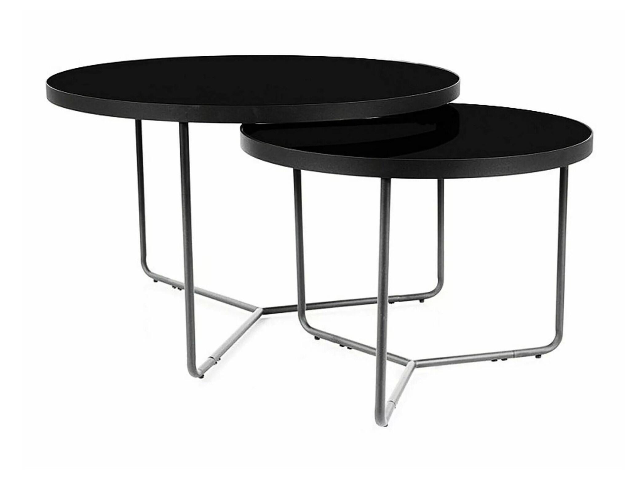 Set de măsuțe de cafea Detroit 252 (Marmură neagră + Negru)