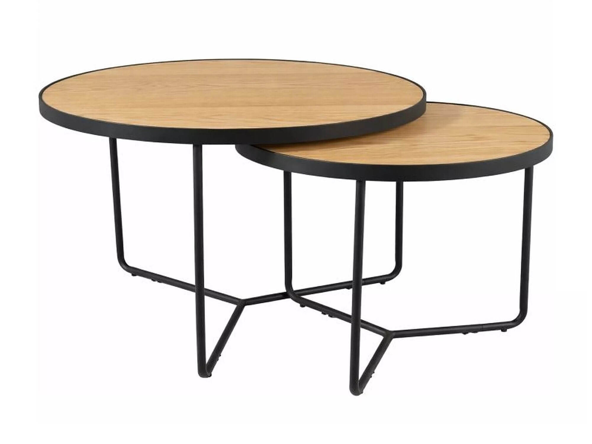 Set de măsuțe de cafea Detroit 252 (Stejar + Negru)