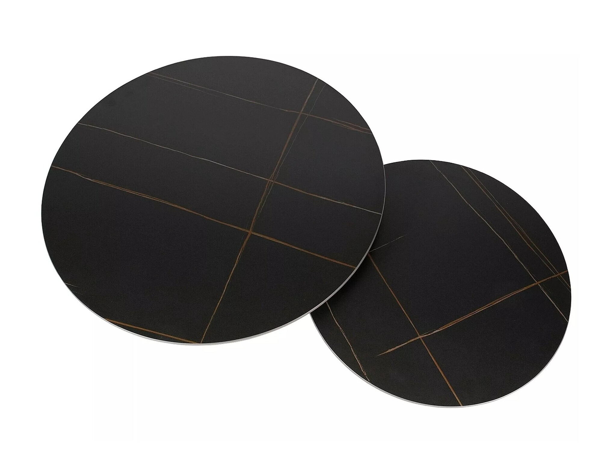Set de măsuțe de cafea Detroit 607 (Marmură neagră + Negru)
