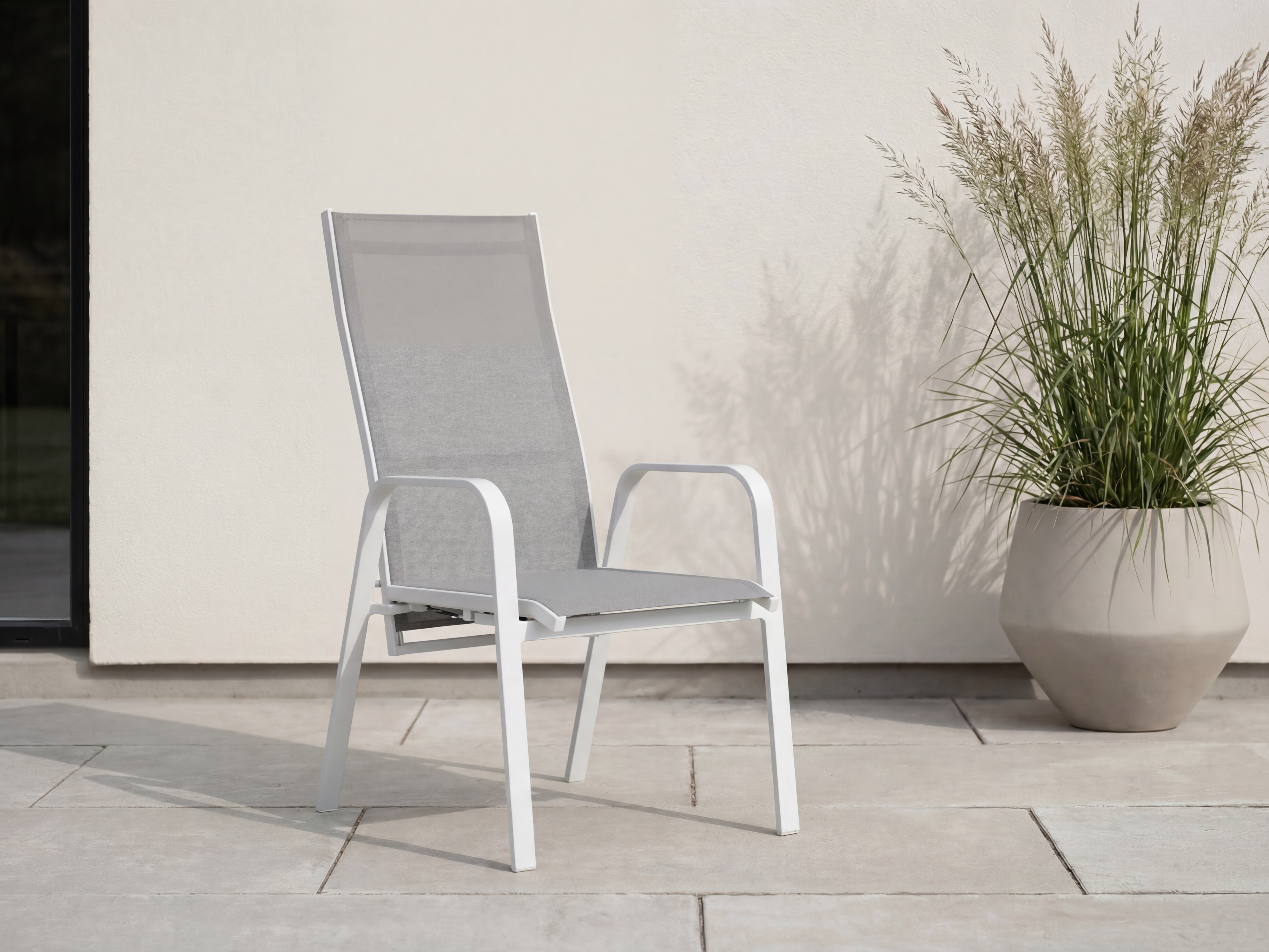 Scaun de exterior Dallas 2776 (Alb + Gri)