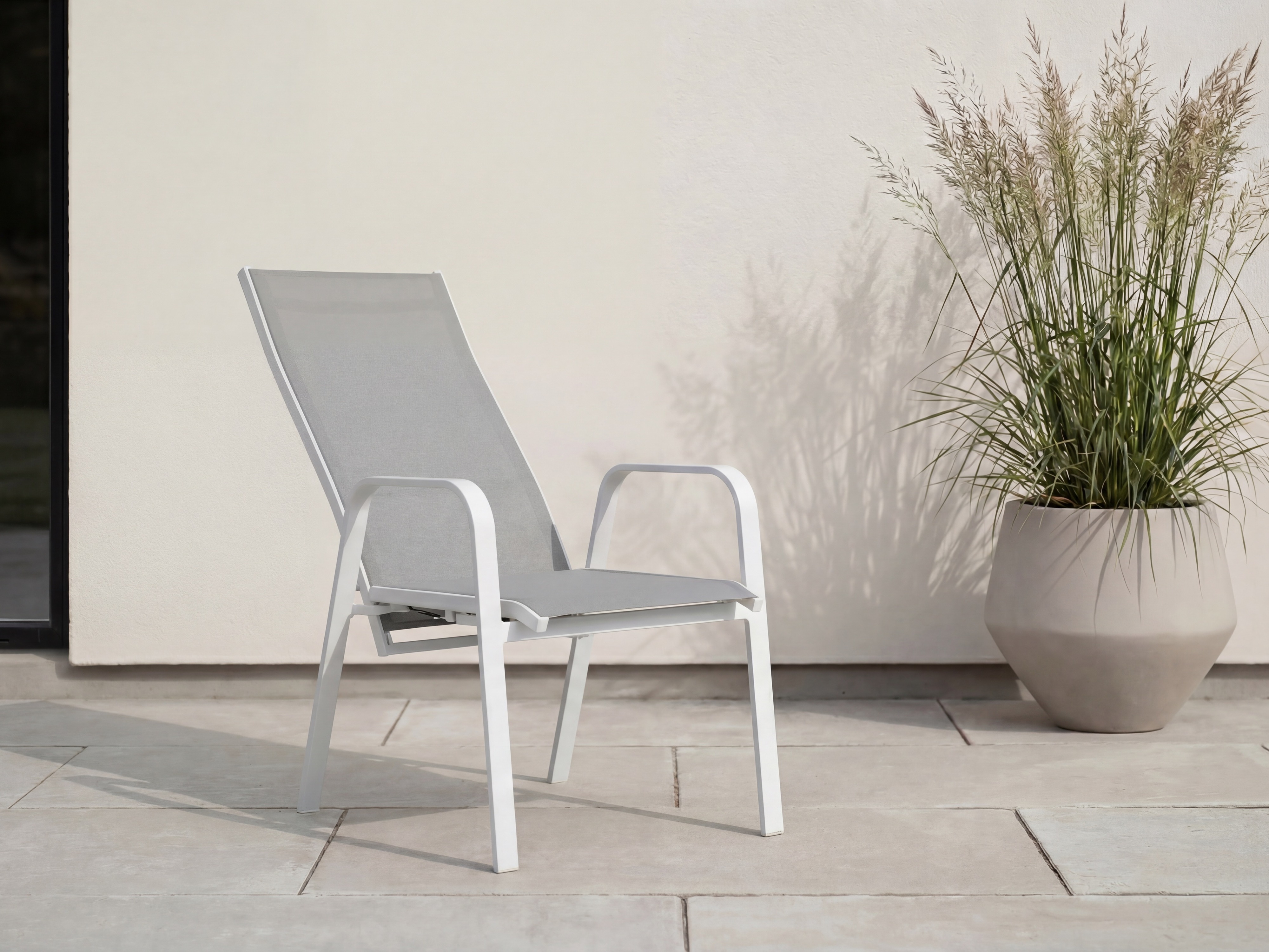 Scaun de exterior Dallas 2776 (Alb + Gri)