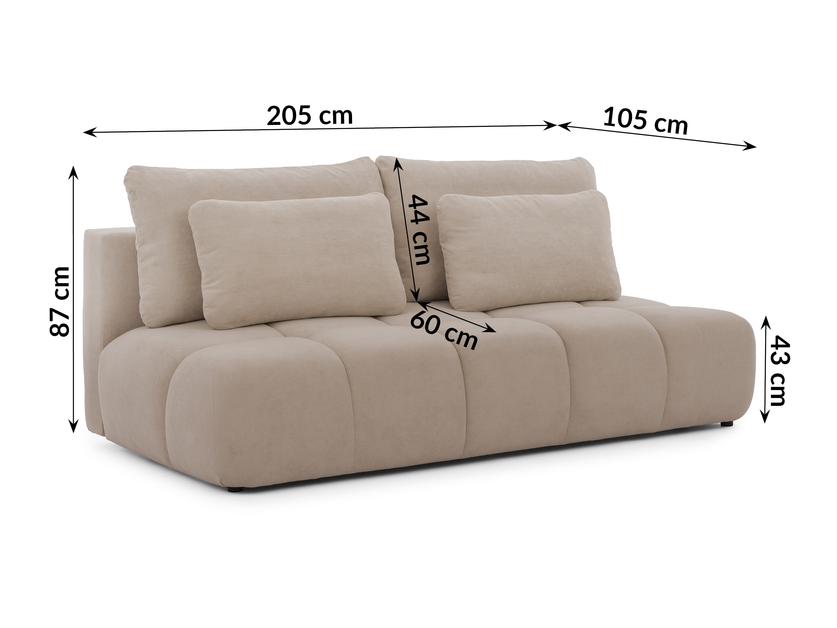 Canapea extensibilă Rocklin 203 (Soft Plush 03)