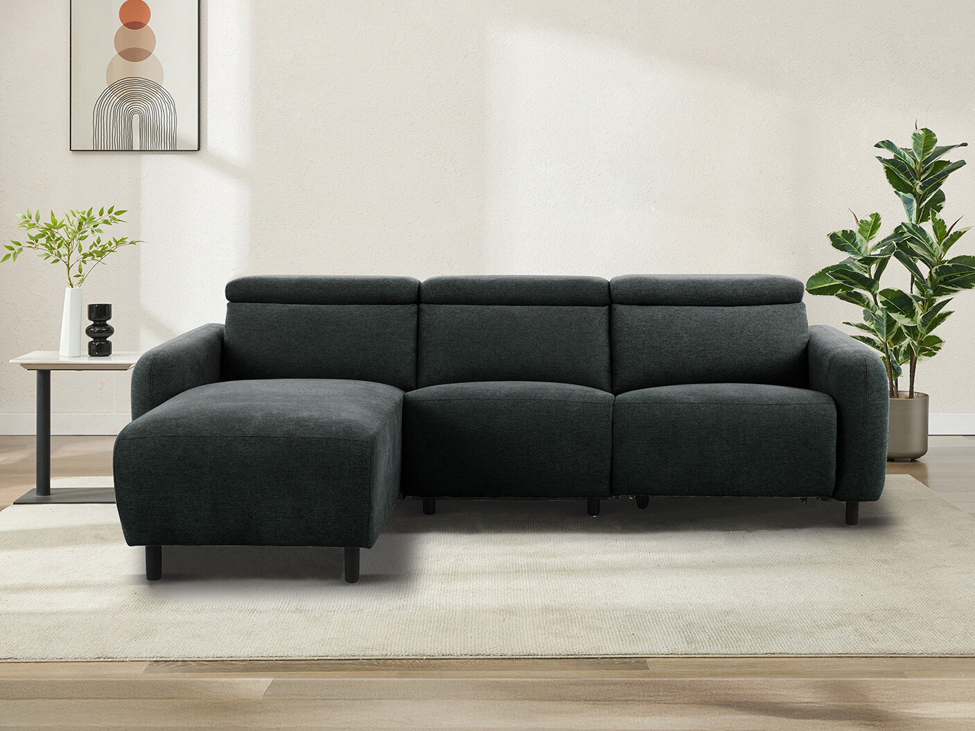 Colțar cu recliner Revbena 100 (Antracit)